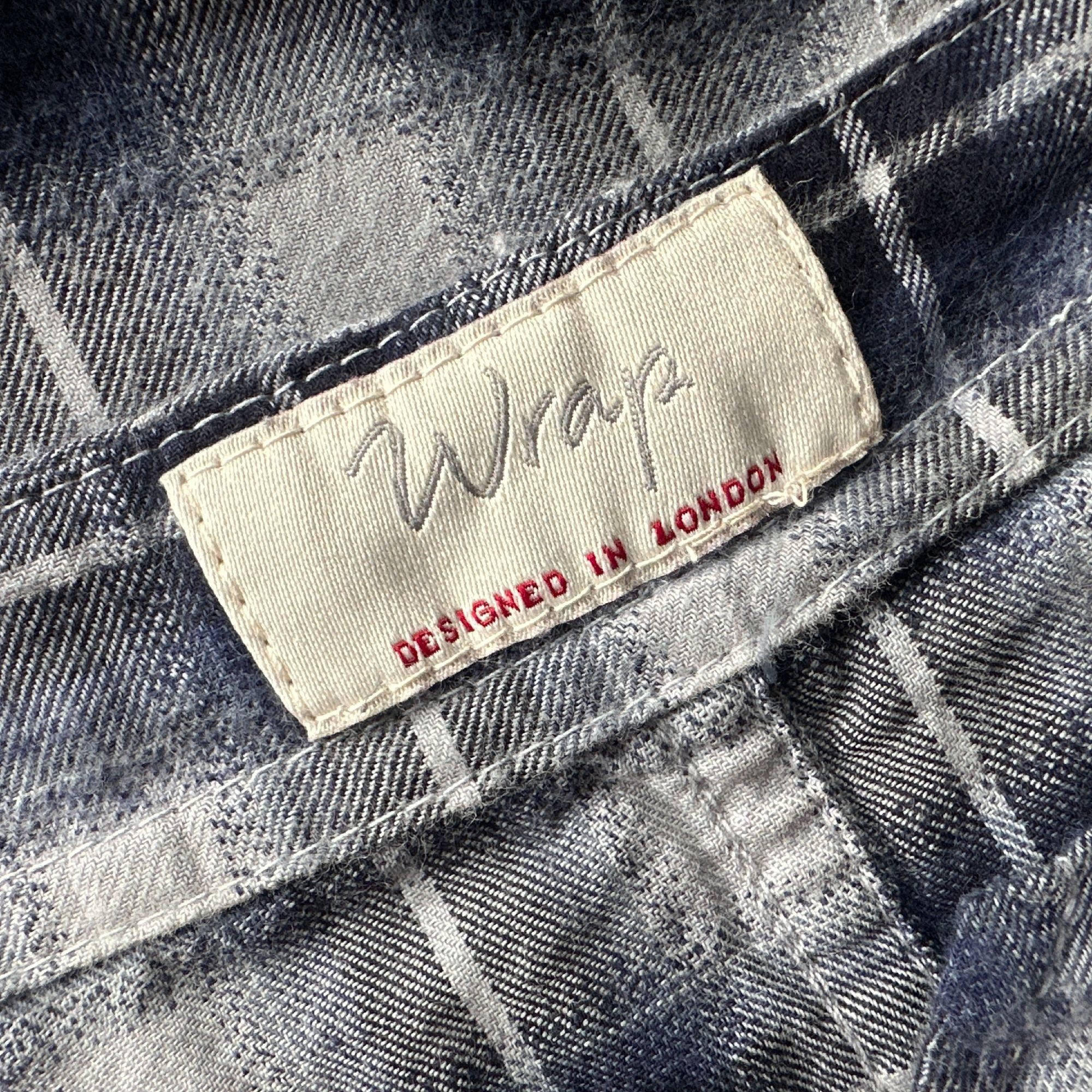 Other Wrap London Womens 8 Top Flannel Plaid Blue Button Sleeves Size M / US 6-8 / IT 42-44 - 6 Thumbnail