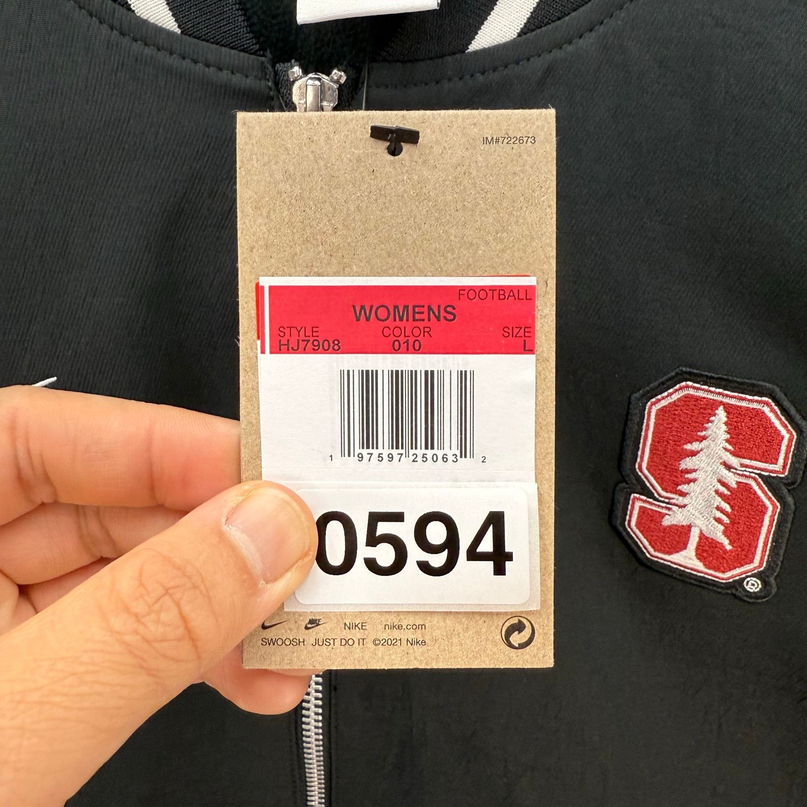 Nike NIKE X STANFORD WOMEN'S LARGE FOOTBALL JACKET QUILTED FLEECE Size L / US 10 / IT 46 - 3 Thumbnail