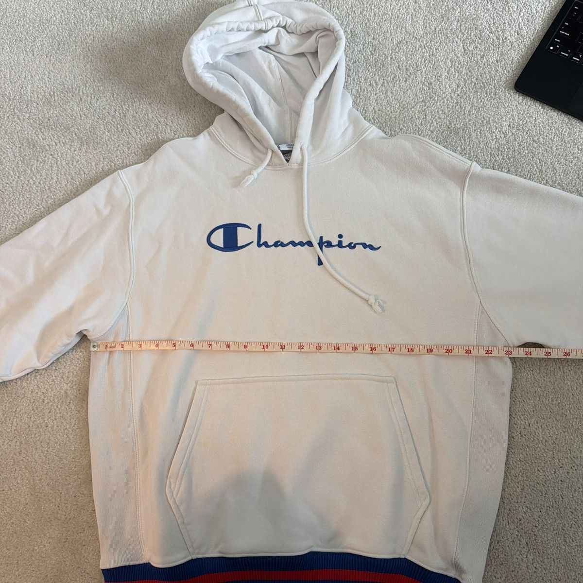 Champion White Champion Hoodie with blue accents Size US L / EU 52-54 / 3 - 1 Thumbnail