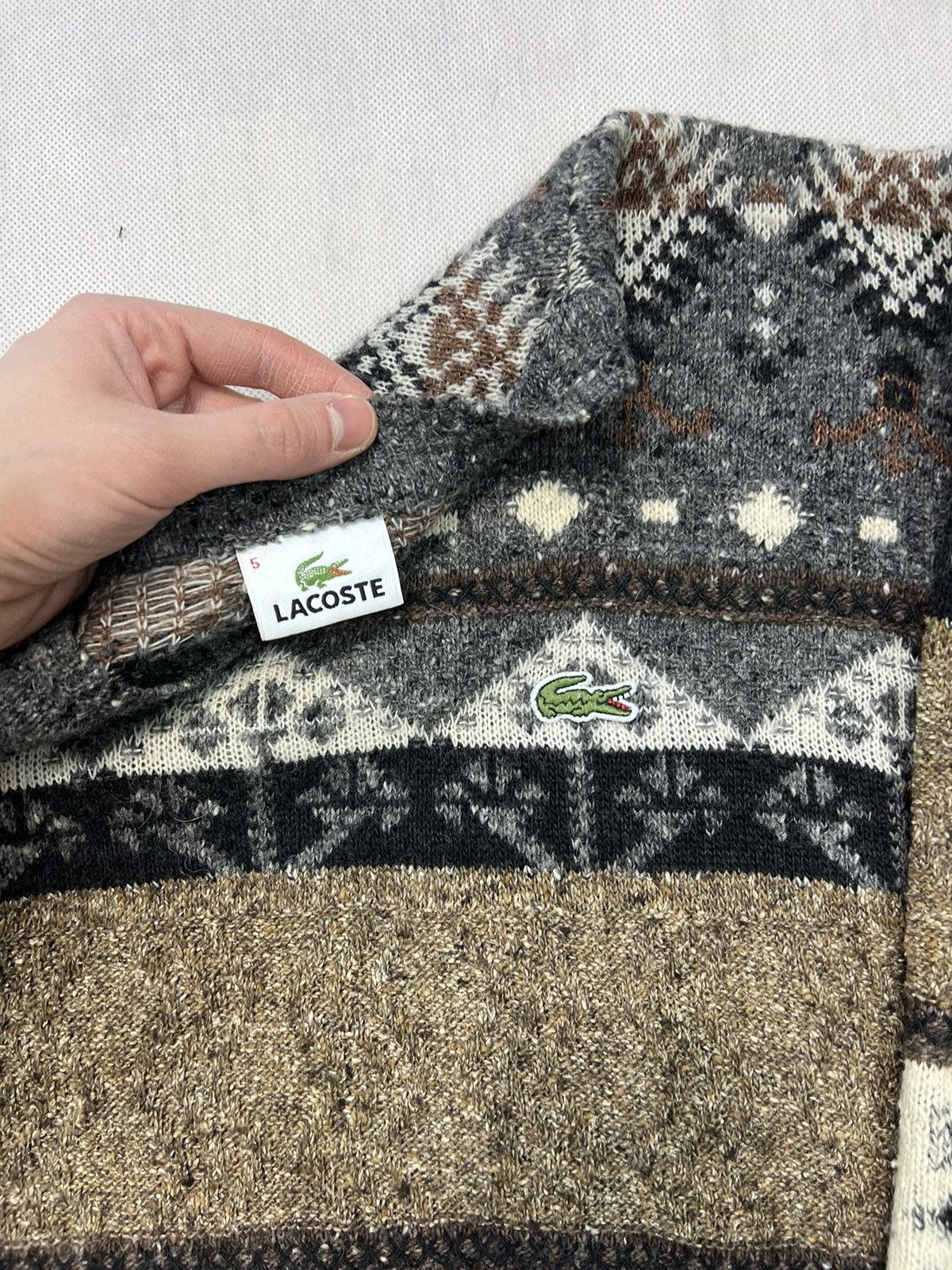 Lacoste × Vintage Sweater Lacoste Vintage Small Logo Size US L / EU 52-54 / 3 - 3 Thumbnail
