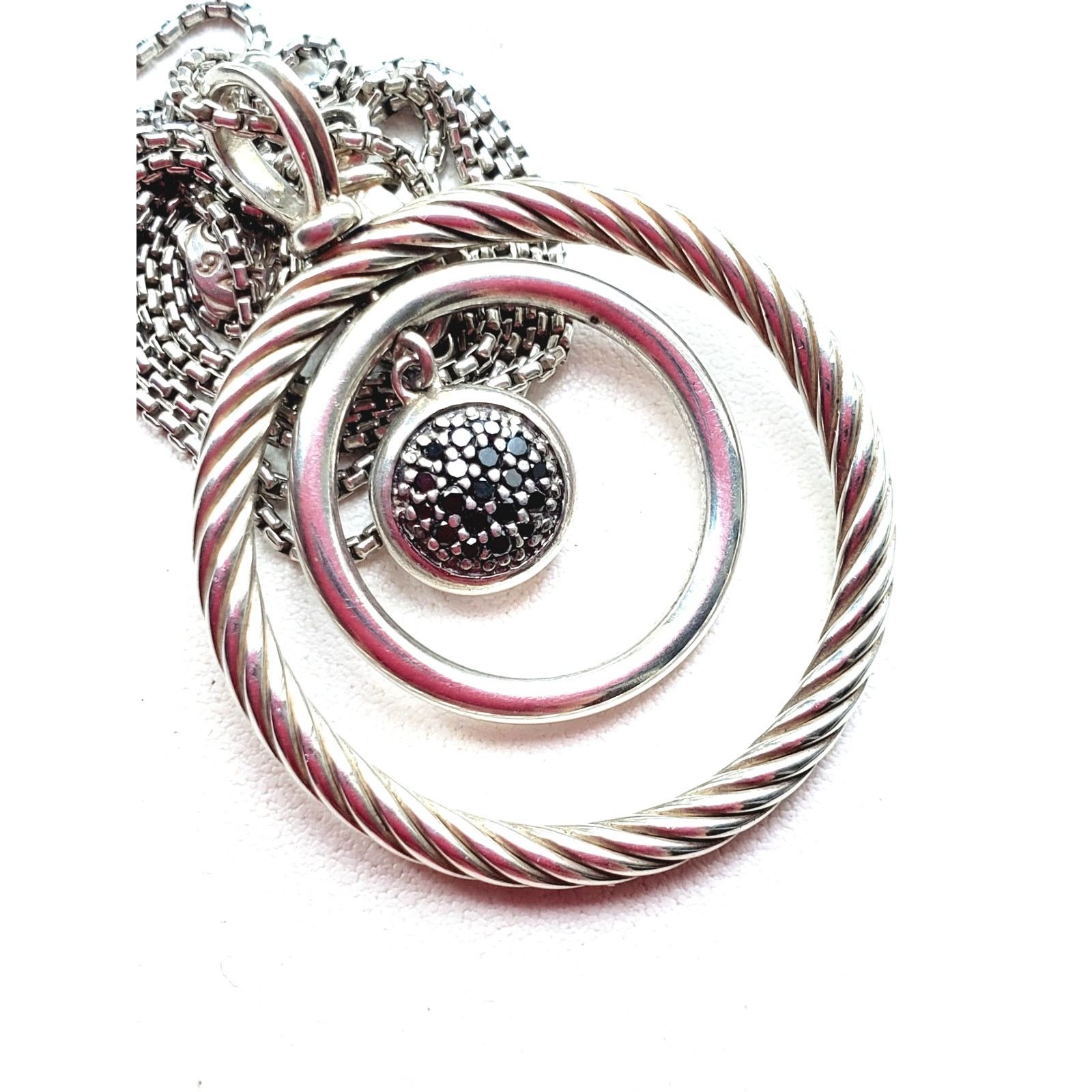 David Yurman David Yurman Black Diamonds Sterling Silver Necklace 925 Size ONE SIZE - 1 Thumbnail