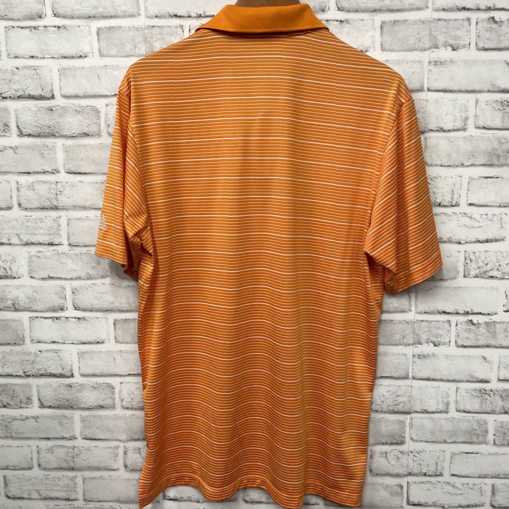 Adidas Adidas Climalite Polo Shirt Mens M Orange Striped Athletic Stretchy Shirt Size US M / EU 48-50 / 2 - 5 Thumbnail
