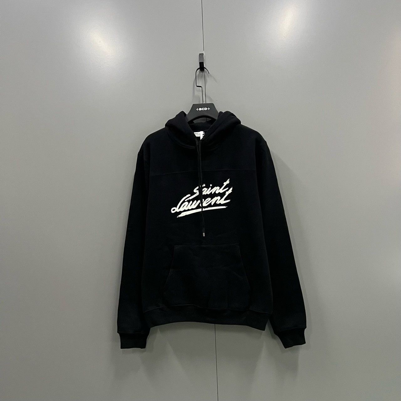 saint laurent black logo hoodie