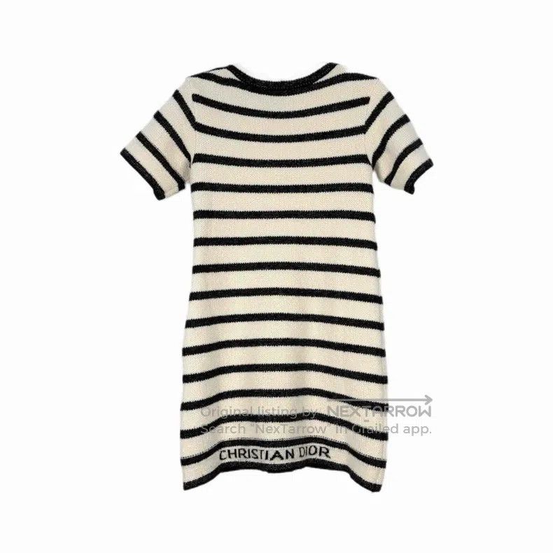 Dior Dior Blue and white striped classic logo short-sleeved kni Size XS / US 0-2 / IT 36-38 - 2 Thumbnail