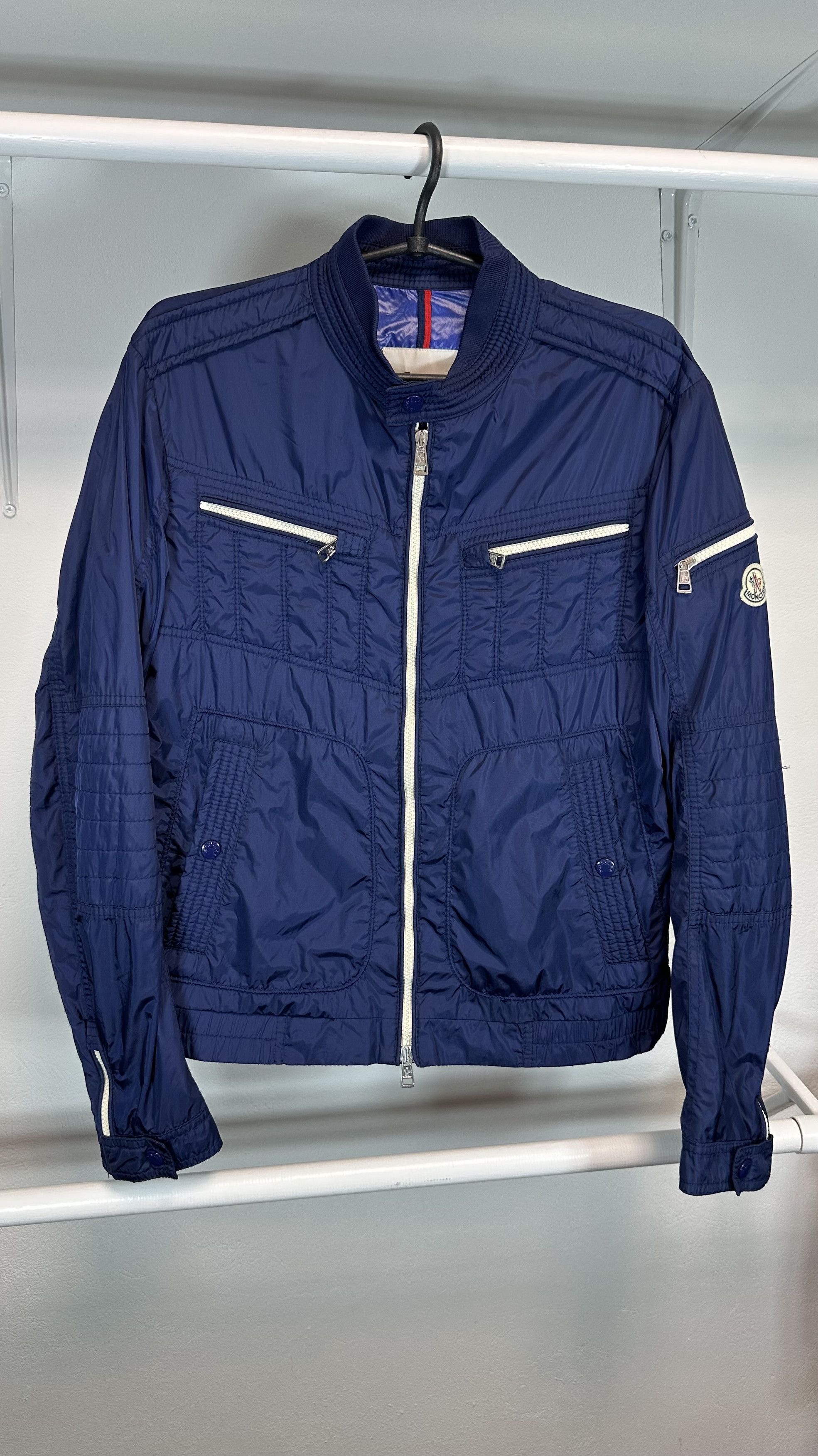 Moncler MONCLER THYM Blue Nylon Casual Windbreaker Bomber Jacket Size US L / EU 52-54 / 3 - 1 Thumbnail