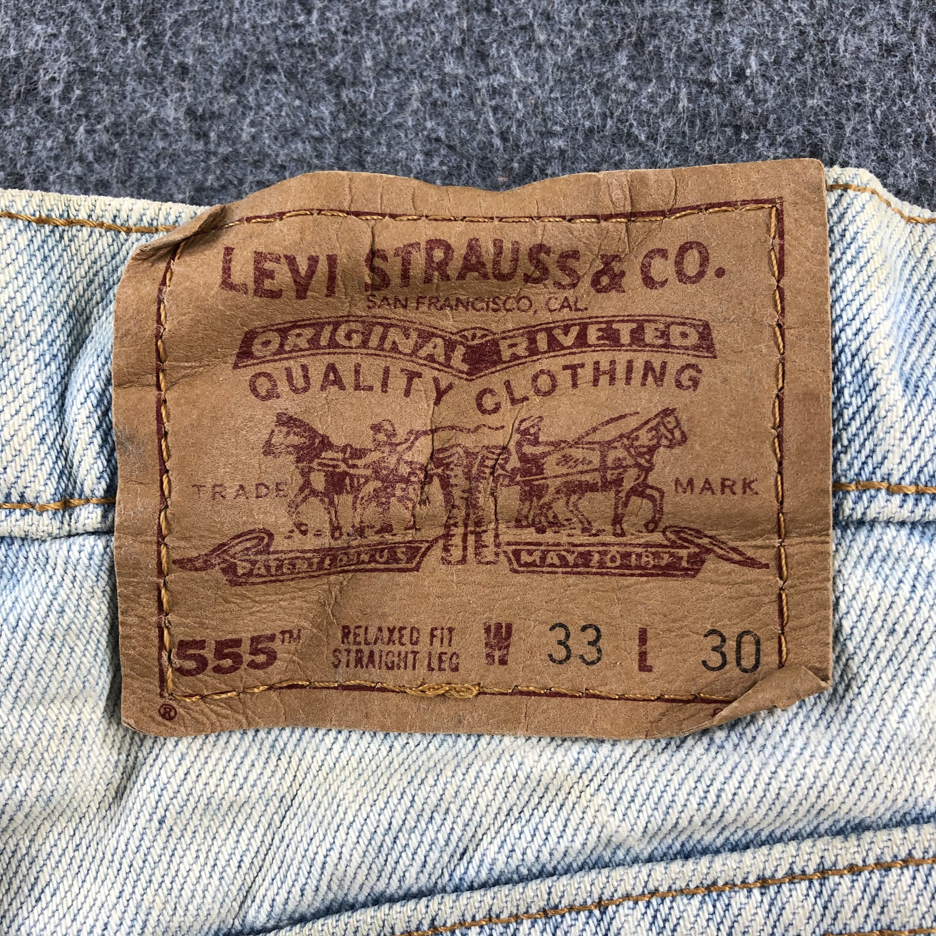Levi's 90s Vintage Light Wash Levis 555 Jeans-J2375 Size US 32 / EU 48 - 5 Thumbnail