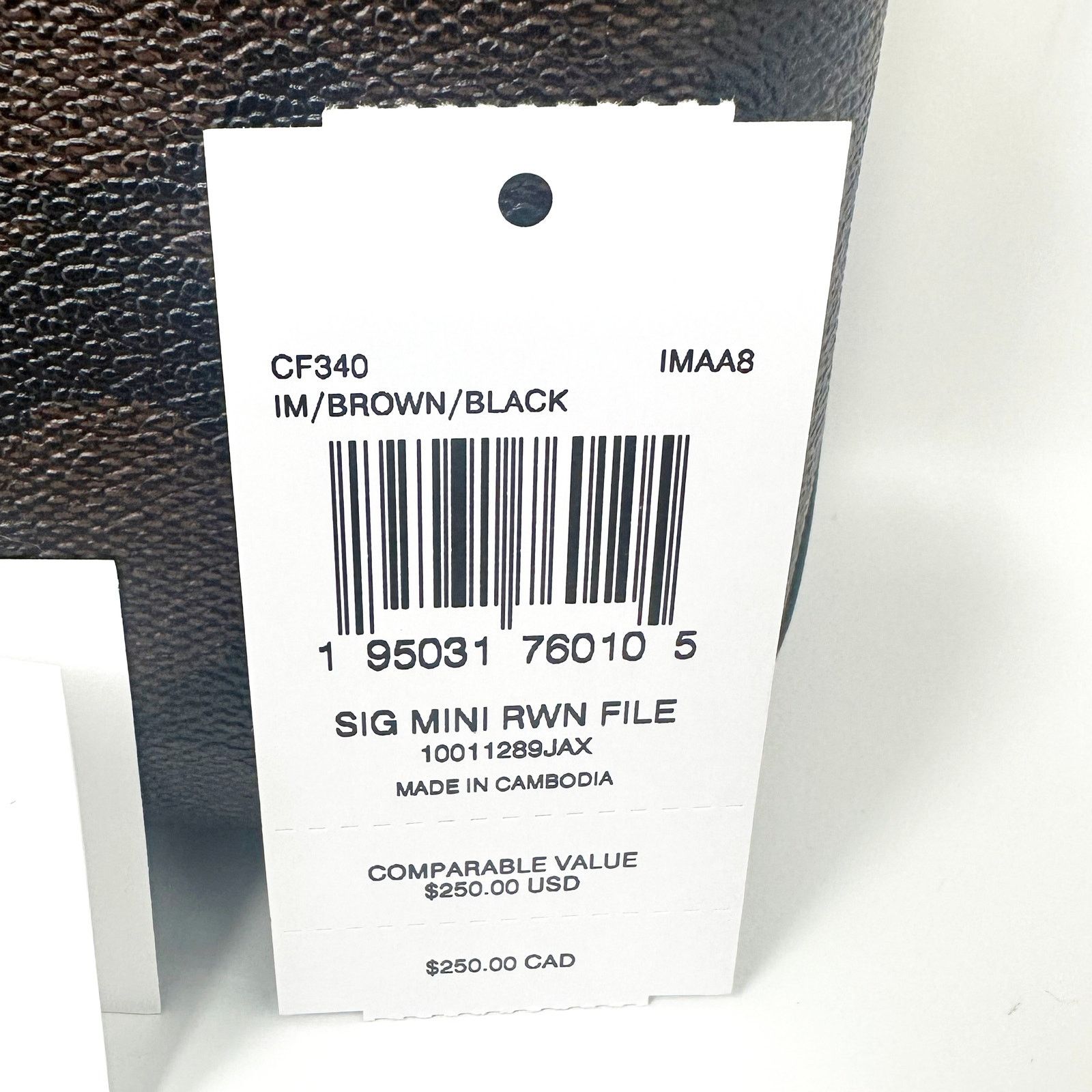 Coach Coach Mini Rowan File Bag In Signature Canvas Brown CF340 Size ONE SIZE - 7 Thumbnail
