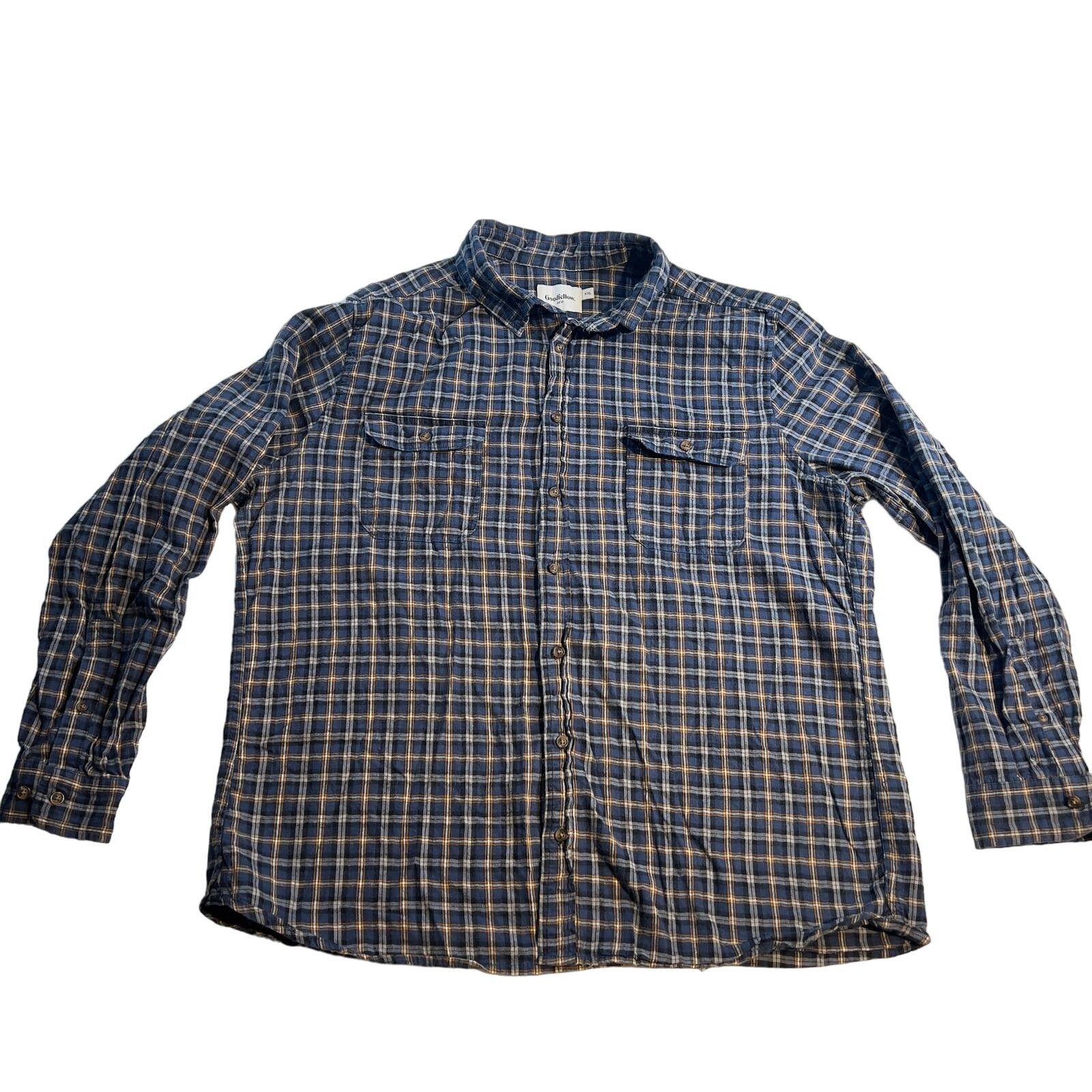 Other Goodfellow &Co Flannel Button Shirt Men XXL Blue Brown Plaid Size US XXL / EU 58 / 5 - 1 Thumbnail
