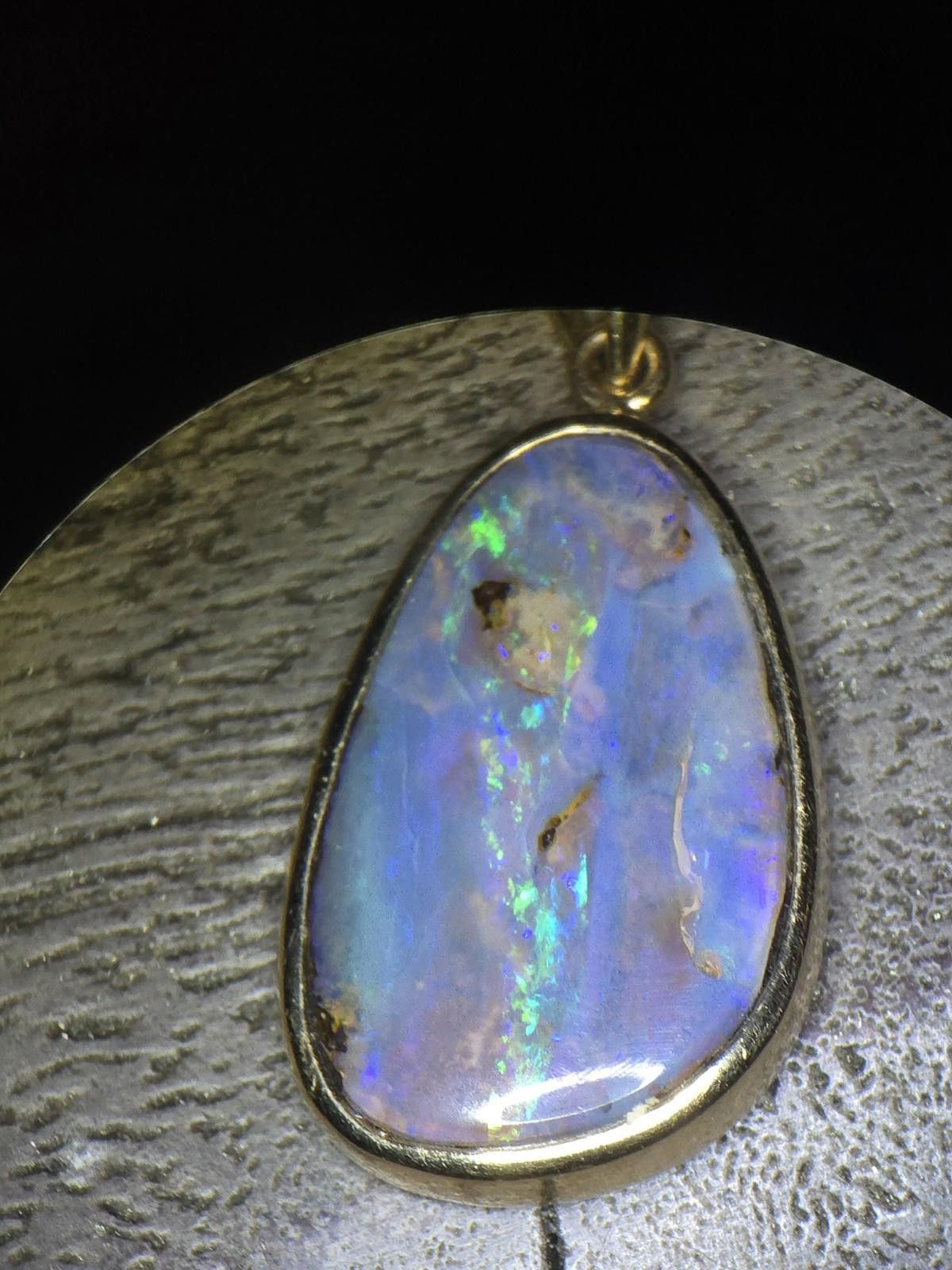 The Unbranded Brand 14k Yellow Gold Electric Australian Boulder Opal Pendant Size ONE SIZE - 8 Thumbnail