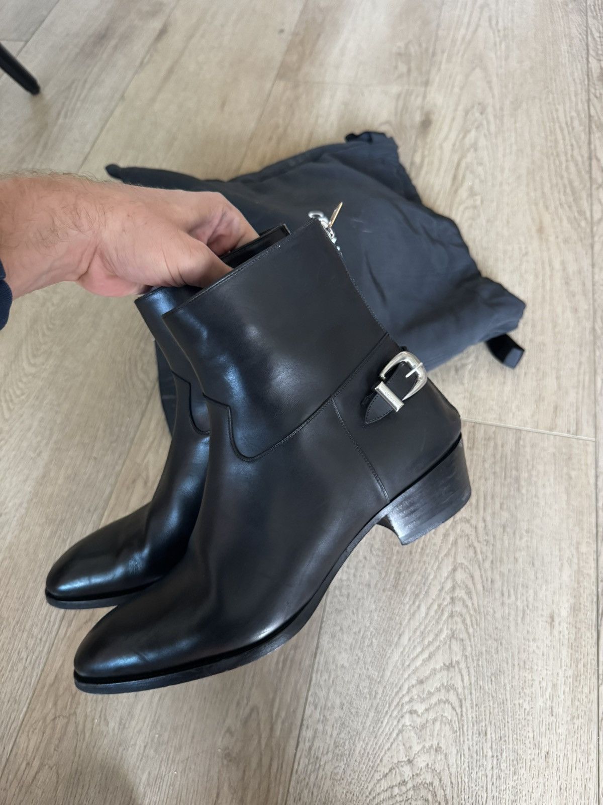 Rear Zip Jacno Leather Boots Hedi