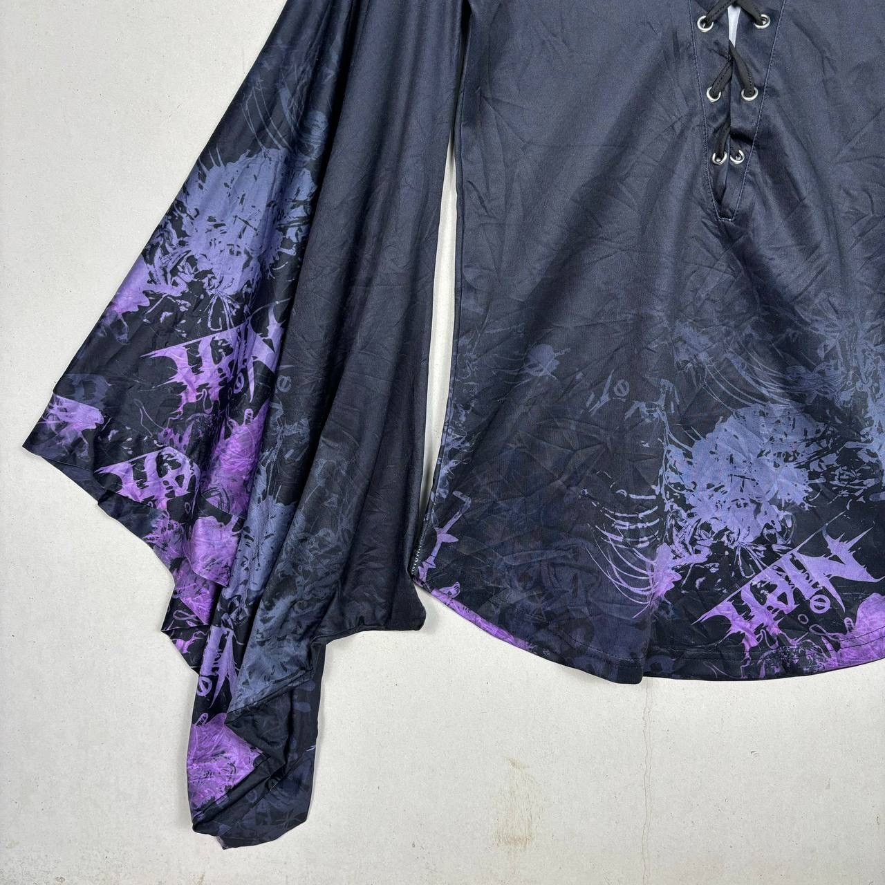 Japanese Brand NieR Japan Gothic Lace-Up Cold Shoulder Top | Size F Size S / US 4 / IT 40 - 8 Thumbnail