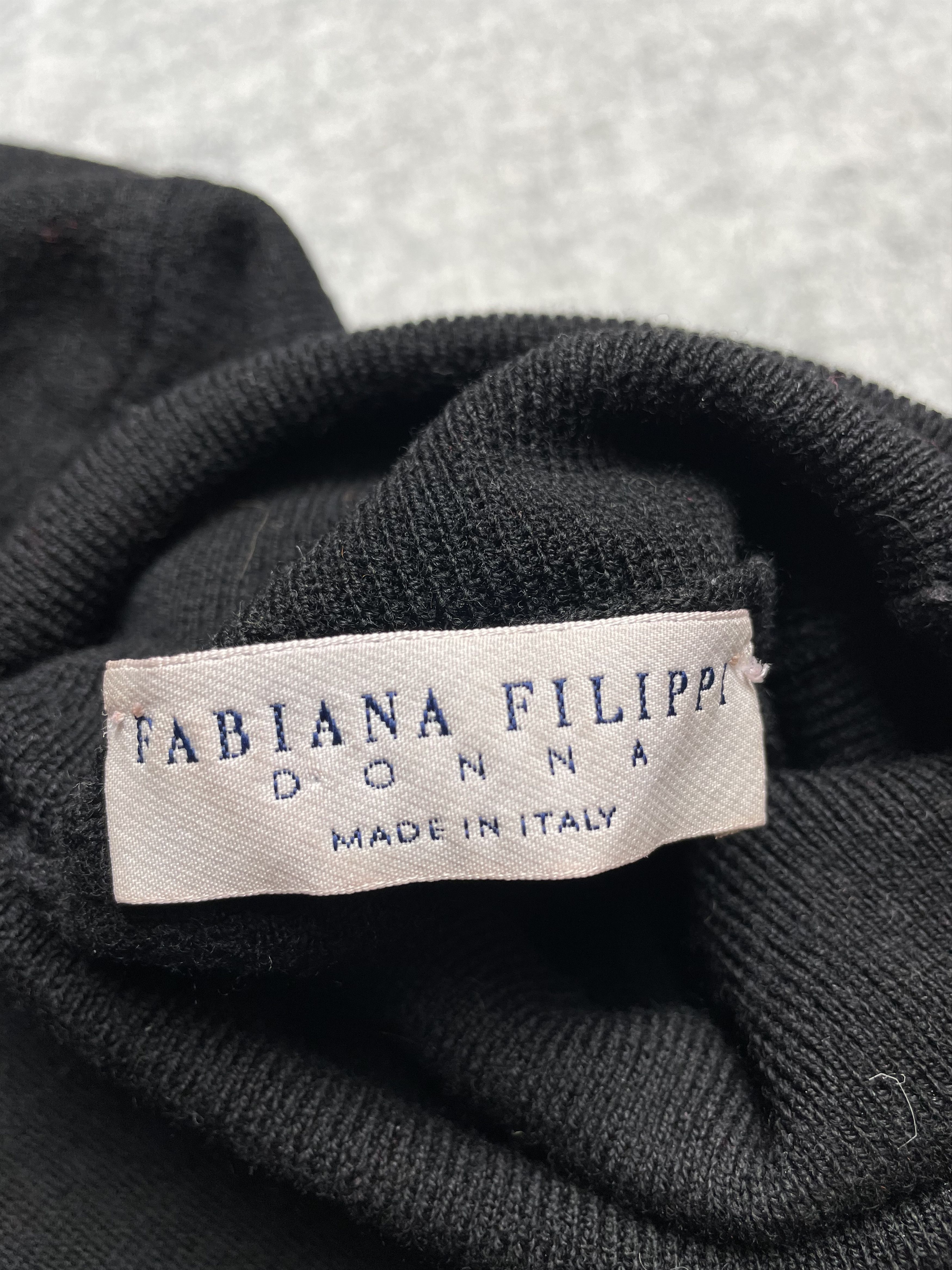 Fabiana Filippi Fabiana Filippi Merino Wool Black High neck Sweater Size XL / US 12-14 / IT 48-50 - 6 Thumbnail