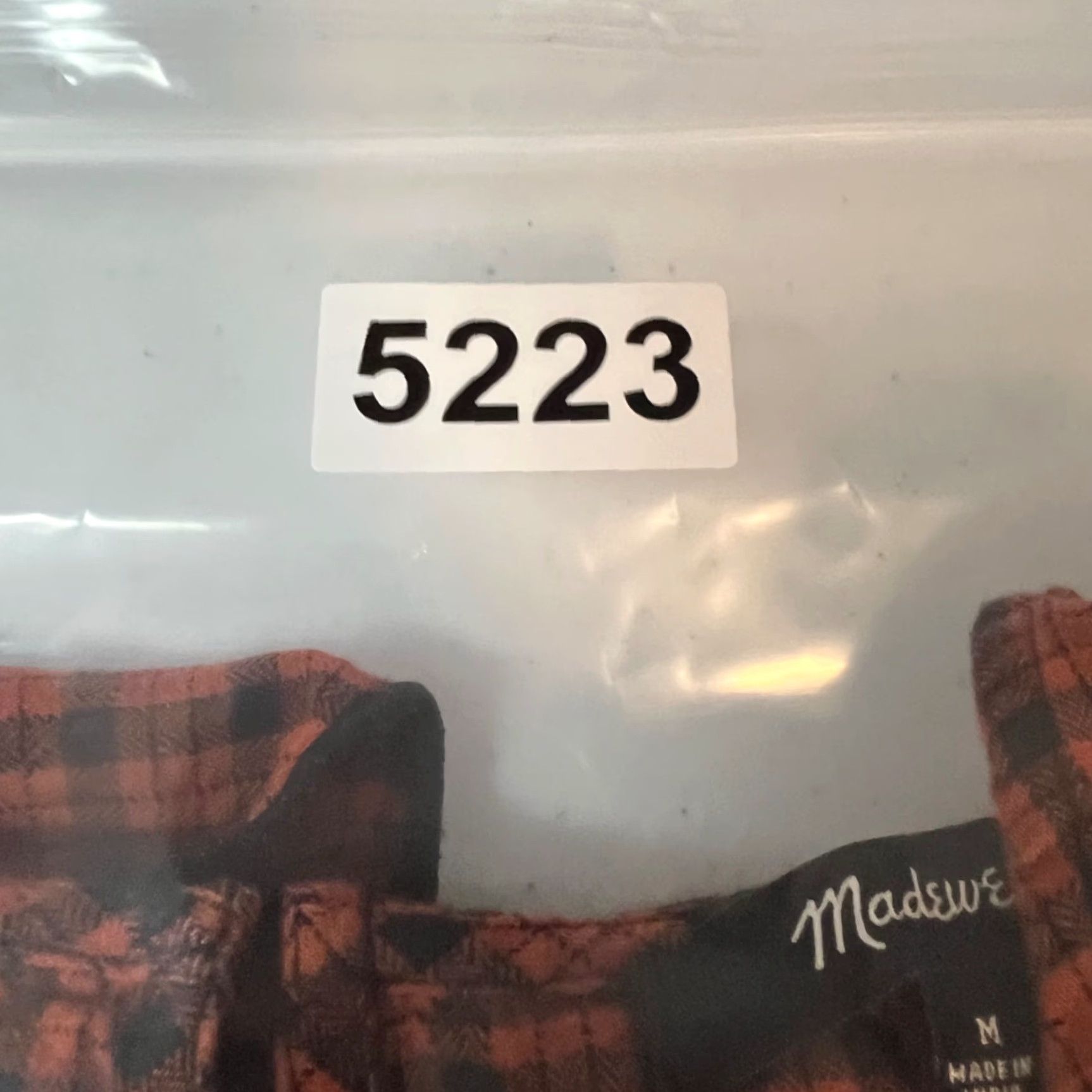 Madewell Madewell Shirt Womens Medium Orange & Black Plaid Ruffle Long Sleeve Top Size M / US 6-8 / IT 42-44 - 7 Thumbnail