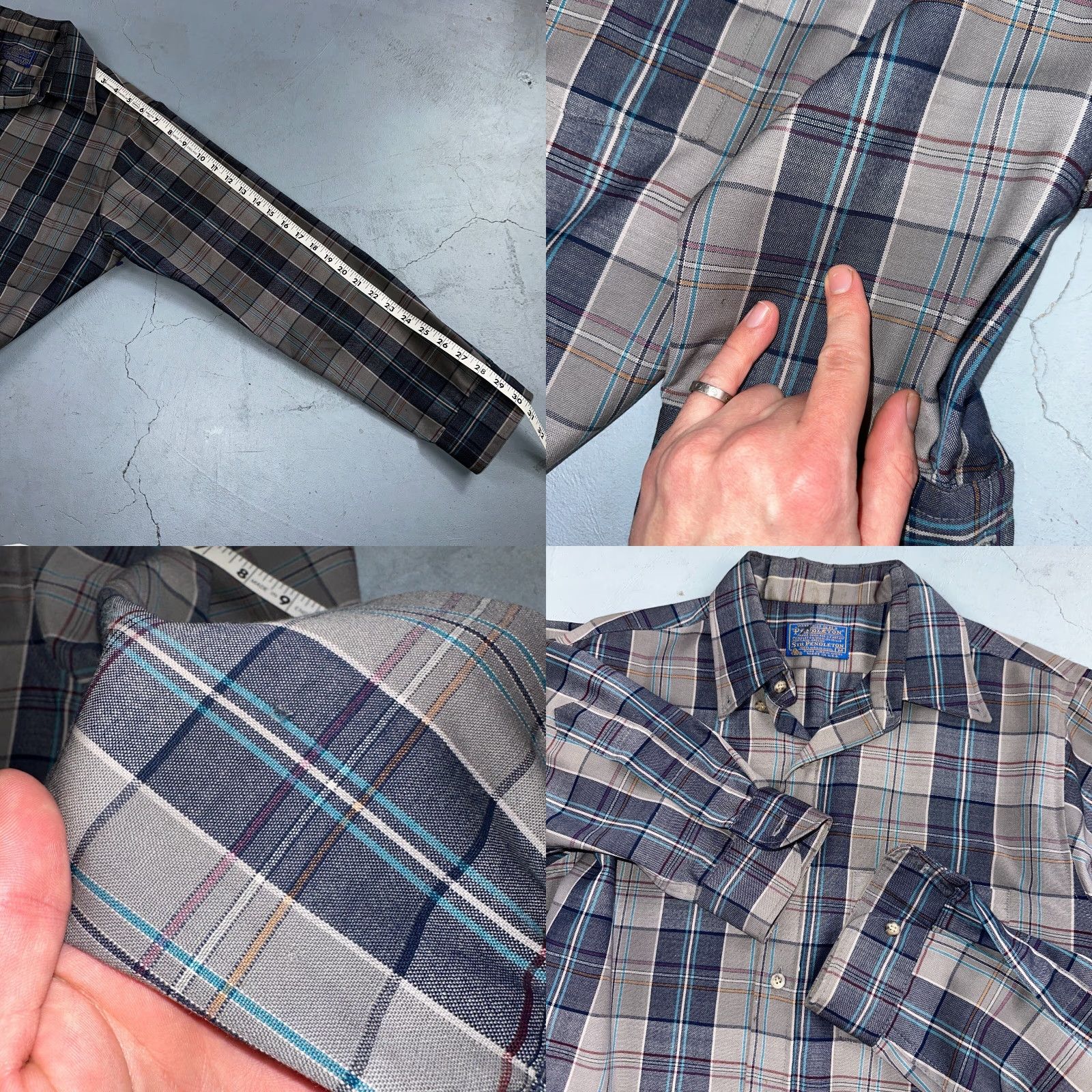 Pendleton VINTAGE Pendleton Shirt Mens M Blue Wool Button-Up 60s 70s Western Outdoors Collared Size US M / EU 48-50 / 2 - 8 Thumbnail