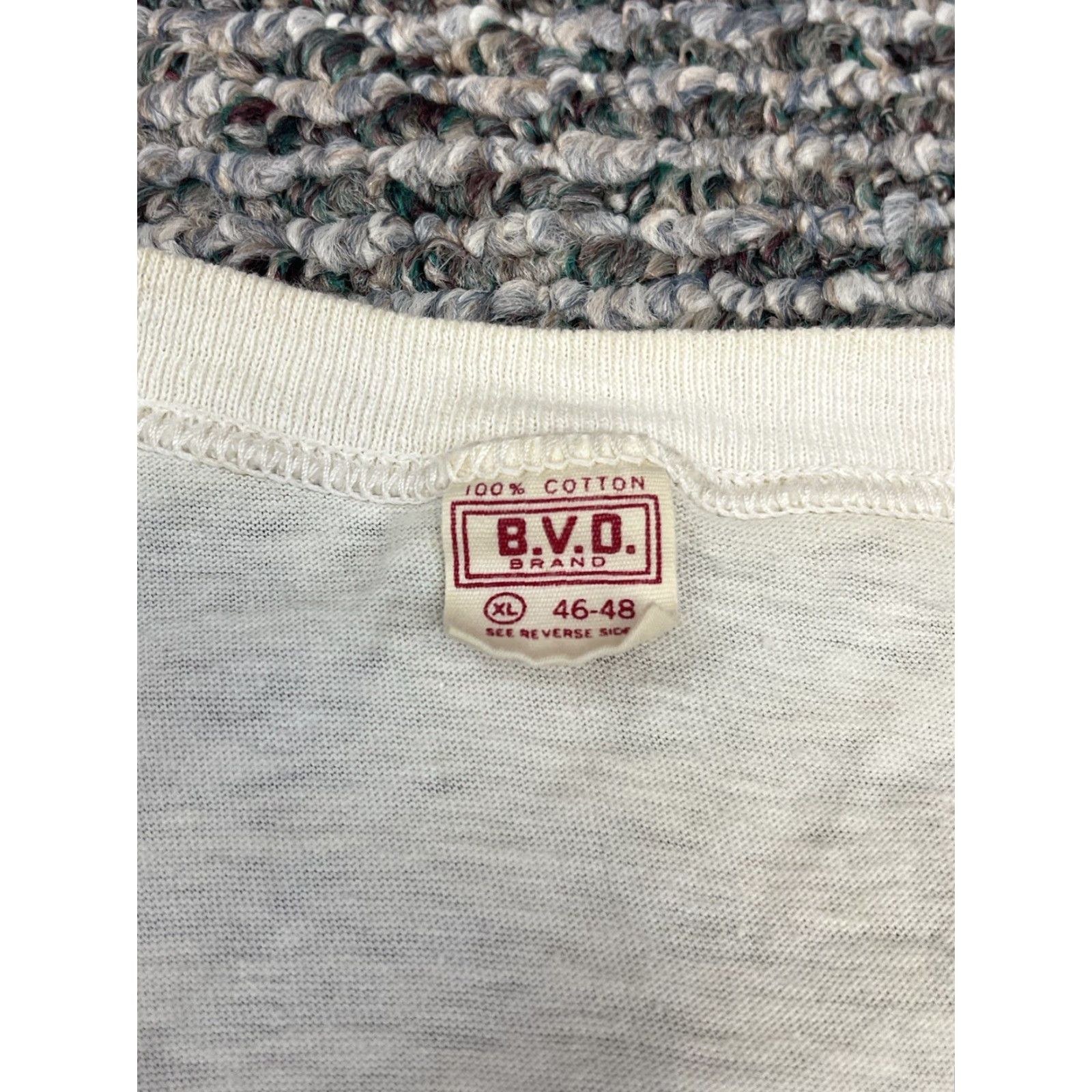 Vintage VINTAGE B.V.D. Brand T-Shirt Mens Short Sleeve White 70s Velva Sheen Logo Wide 70s College School USA Shirt XS-XL Size US S / EU 44-46 / 1 - 5 Thumbnail