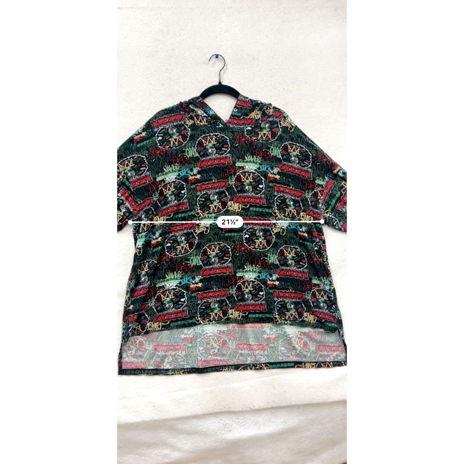 Vintage One Stop Up Hoodie Graffiti Print Womens 2XL Red Pullover Seasonal Fall Activewear Size XXL / US 16-18 / IT 52-54 - 8 Thumbnail