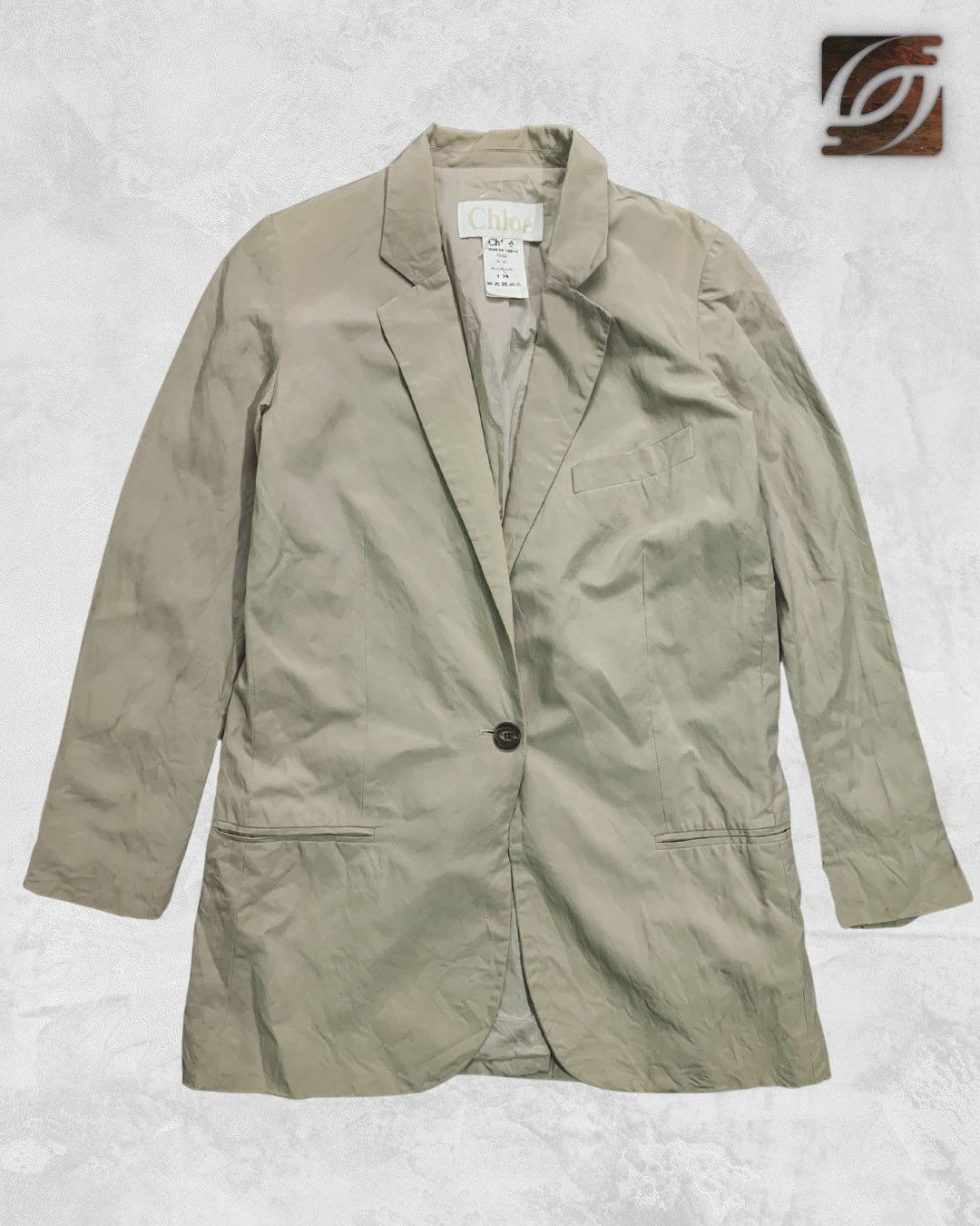 Phoebe Philo Chloe by Phoebe Philo Paper-Silk Blend One Button Coat Size L / US 10 / IT 46 - 1 Thumbnail