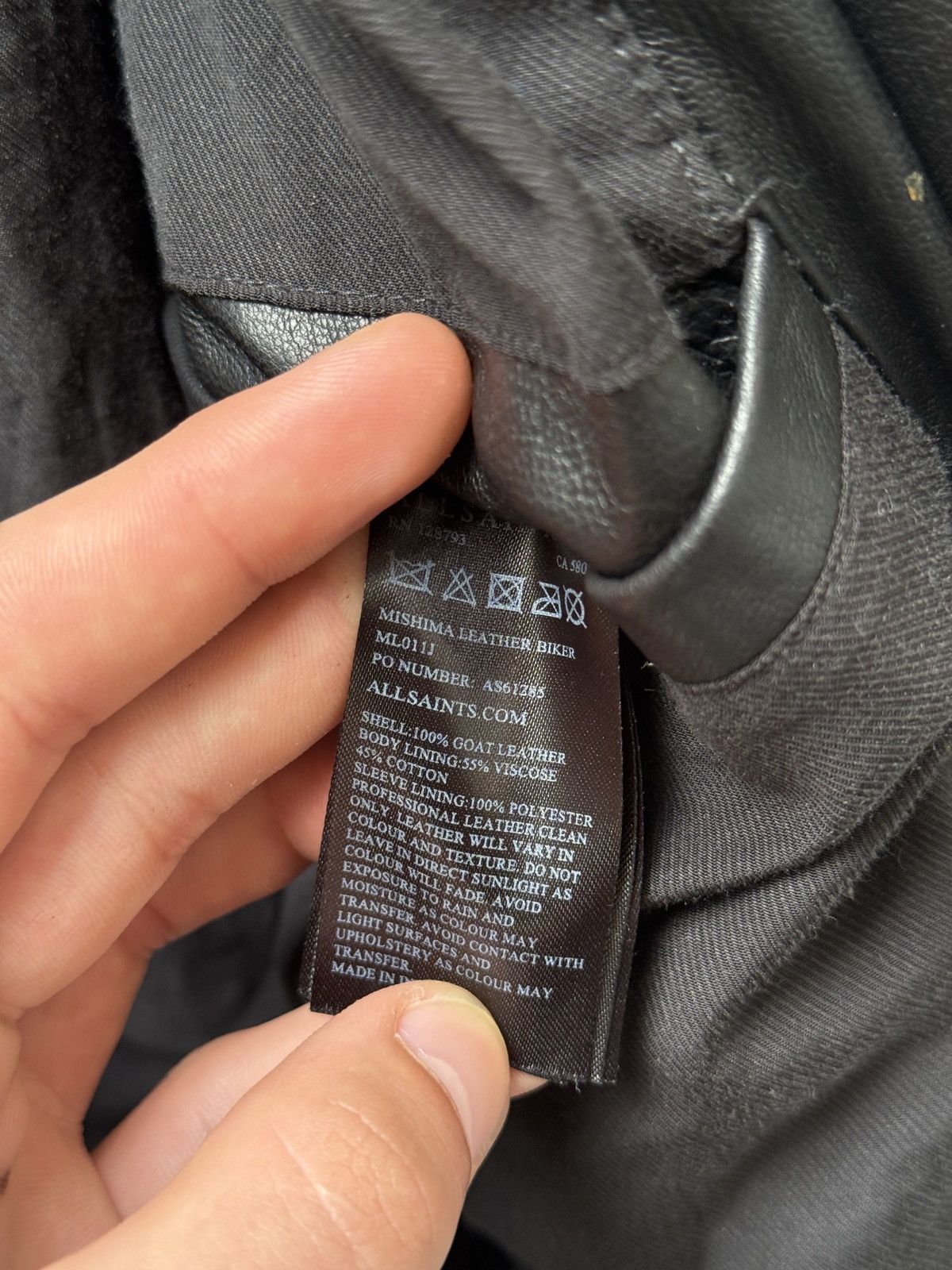 Allsaints AllSaints Lamb Leather Jacket Mens Small Black Bales Biker Size US S / EU 44-46 / 1 - 7 Thumbnail