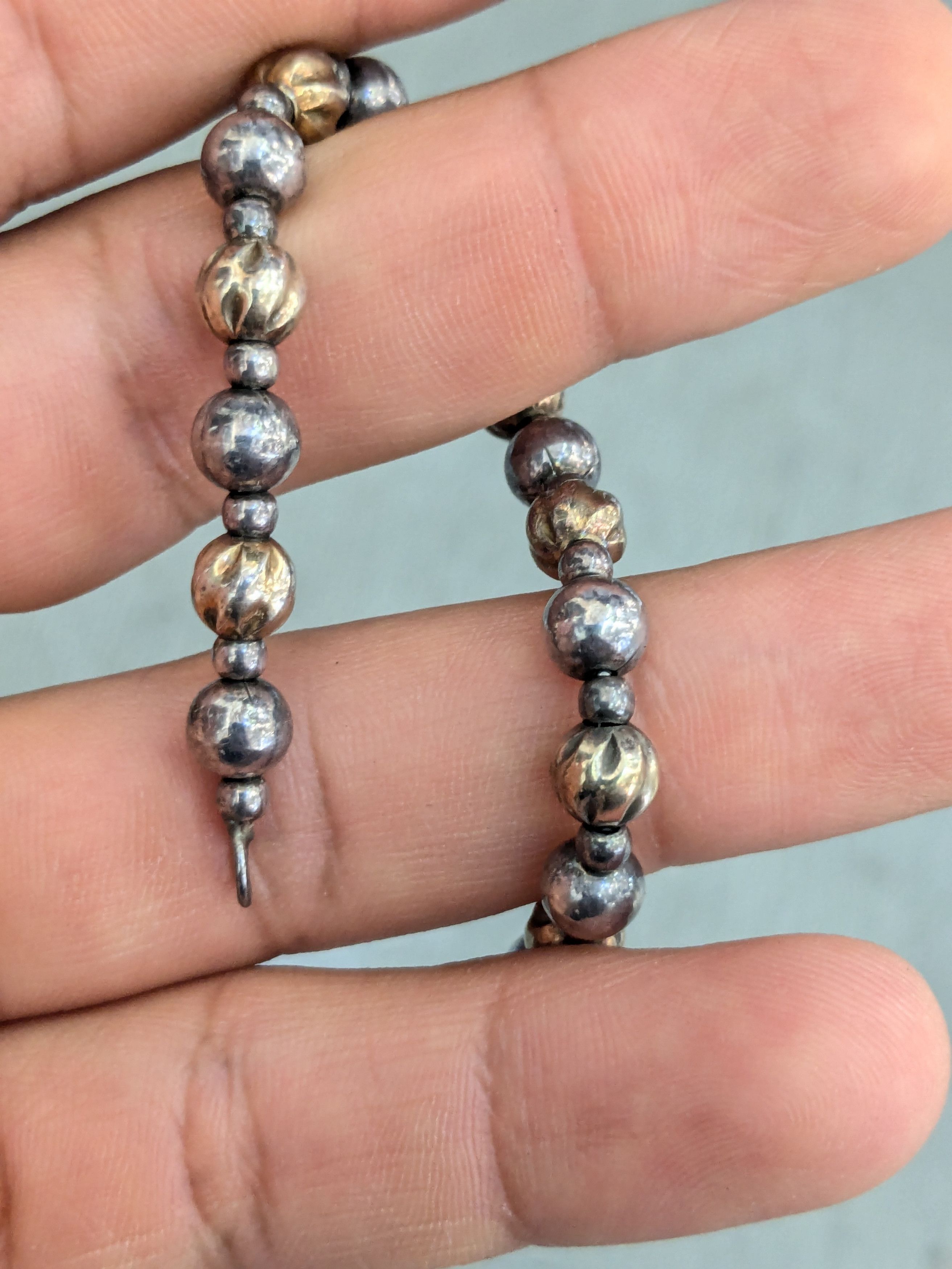 Vintage Vintage Sterling Silver Bracelet Ball Bead Two Tone Gold Size ONE SIZE - 11 Thumbnail