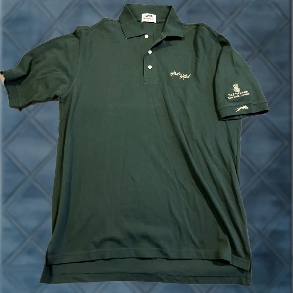 Vintage VINTAGE Slazenger Polo M Men Green RITZ CARLTON ROSE HALL JAMAICA White Witch Jamaica Size US M / EU 48-50 / 2 - 1 Thumbnail
