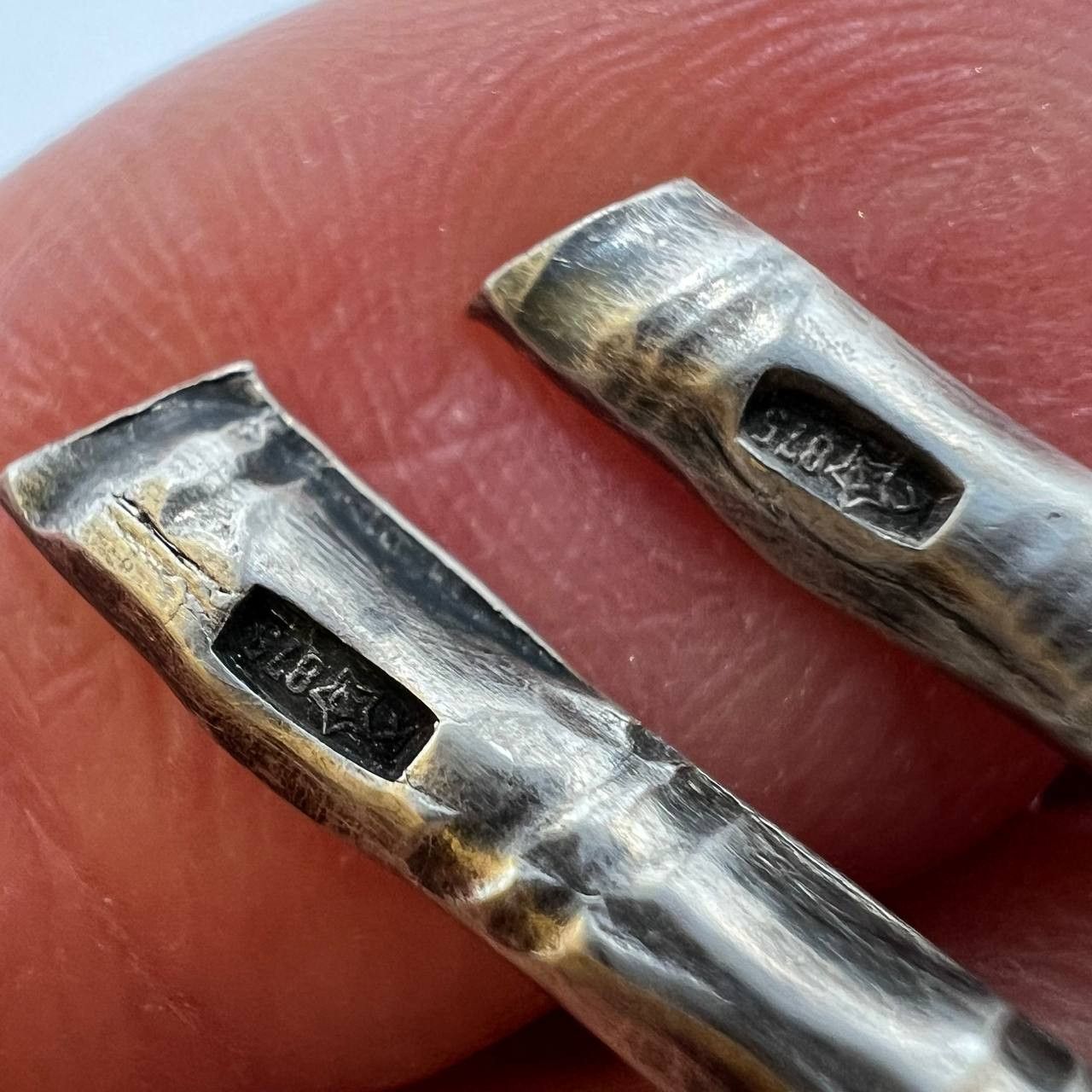 Vintage Vintage Men's Cufflinks USSR Silver 875 900 Bamboo Vietnam Size ONE SIZE - 3 Thumbnail