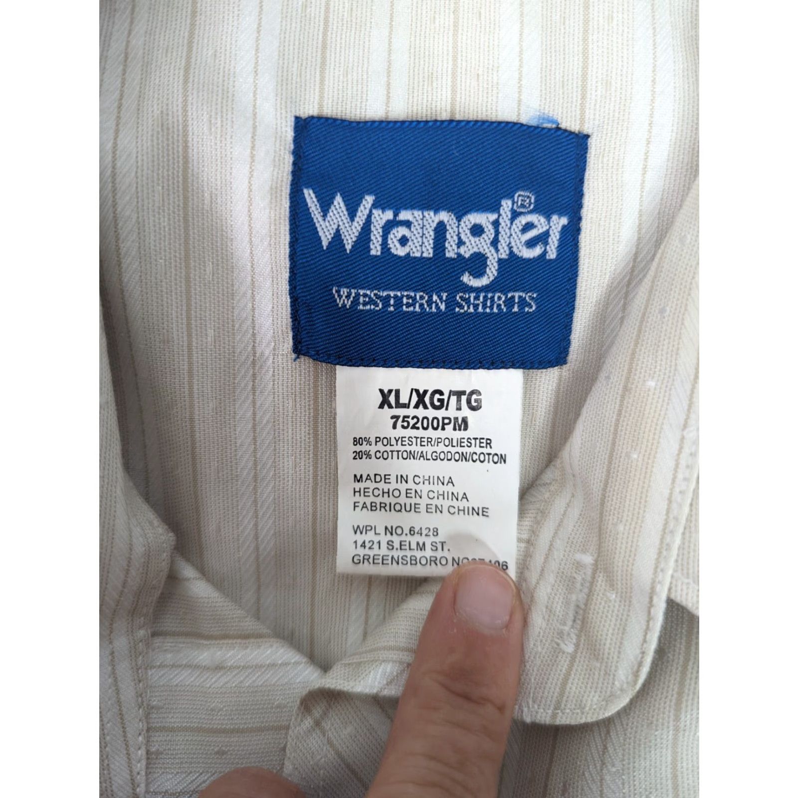 Wrangler VINTAGE Wrangler Western Pearl Snap Striped Shirt Men's XL White Flawed T3F Size US XL / EU 56 / 4 - 3 Thumbnail