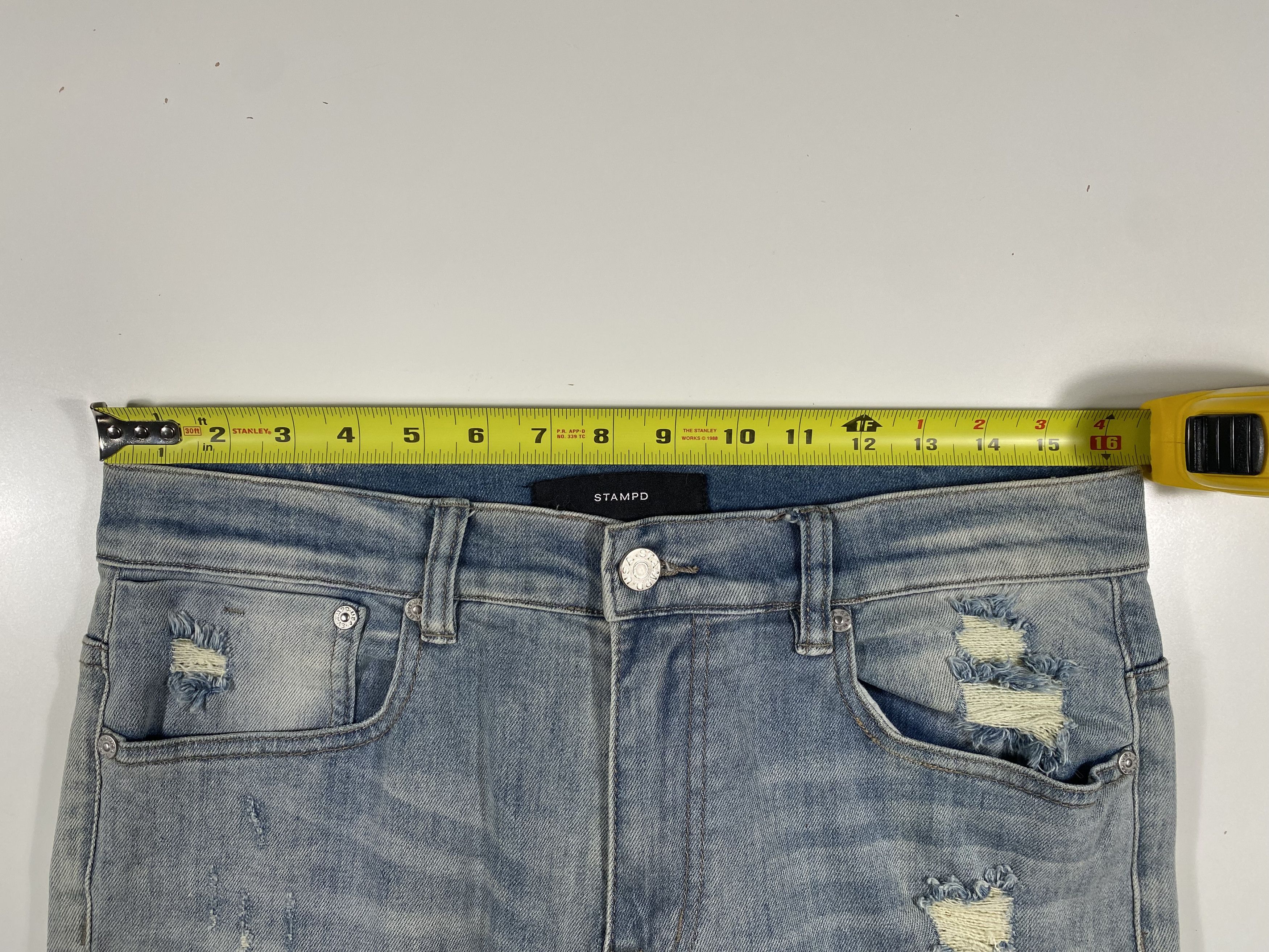 Stampd Stampd Destroyed Light Wash Denim Jeans 32x29 Size US 32 / EU 48 - 8 Thumbnail
