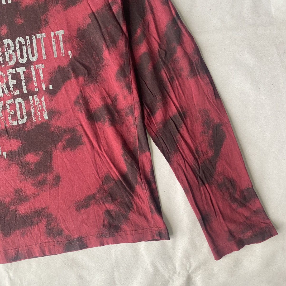 Beauty Beast × If Six Was Nine × Japanese Brand Japanese Gothic Poem Red Black Washed V-Neck Long Sleeve Tee Size US L / EU 52-54 / 3 - 8 Thumbnail