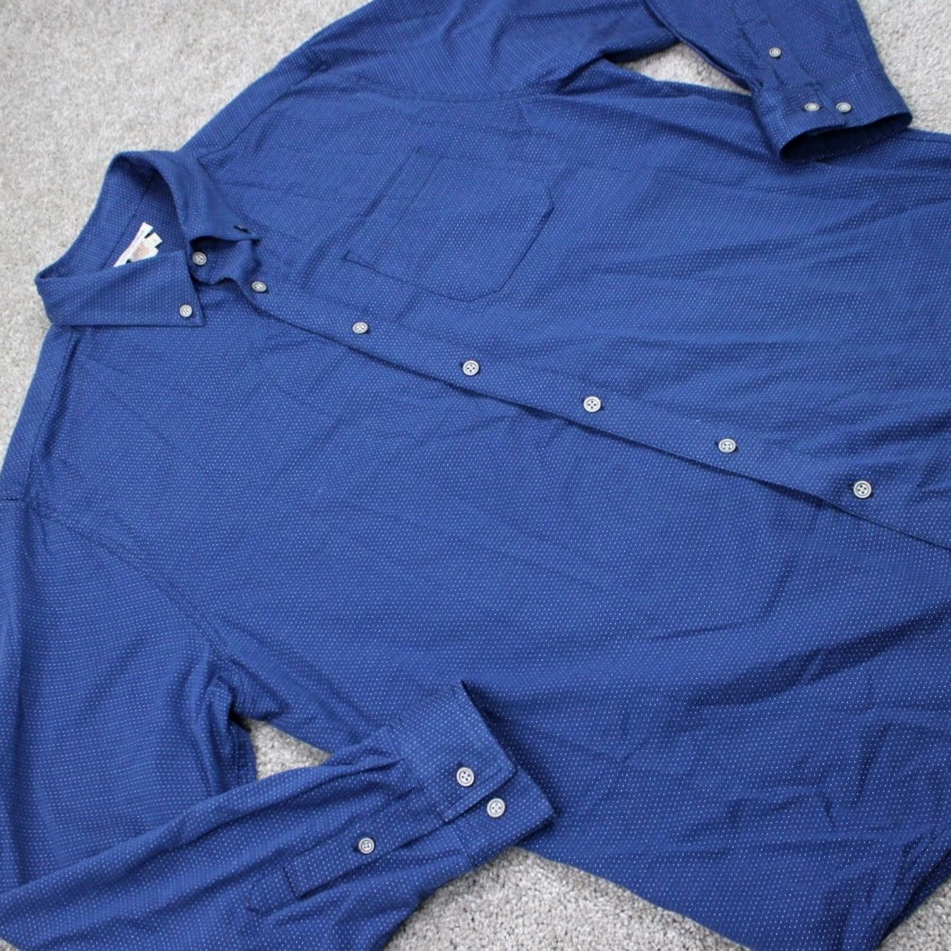 Carbon2Cobalt Carbon 2 Cobalt Shirt Mens Large Blue Geometric 100% Cotton L/S Button Down Size US L / EU 52-54 / 3 - 7 Thumbnail