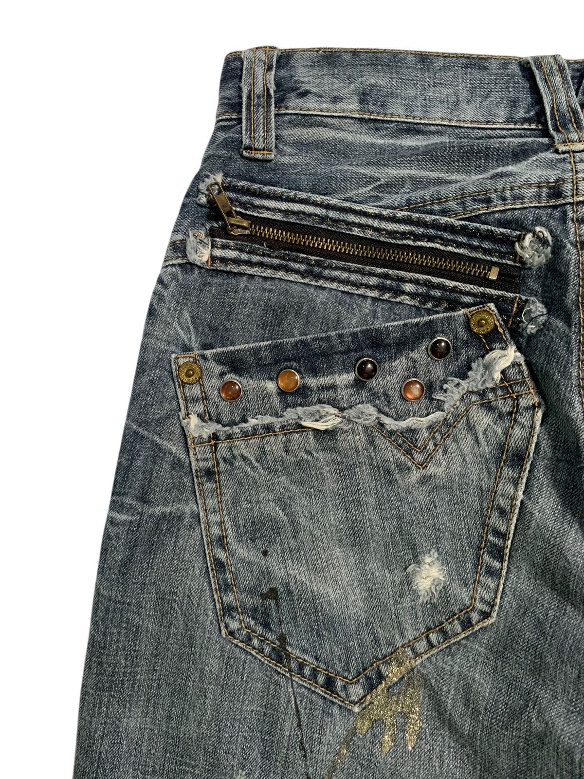 Tornado Mart FLARE SORRIDERE RUSTY JAPANESE PUNK DISTRESSED DENIM Size US 30 / EU 46 - 9 Thumbnail