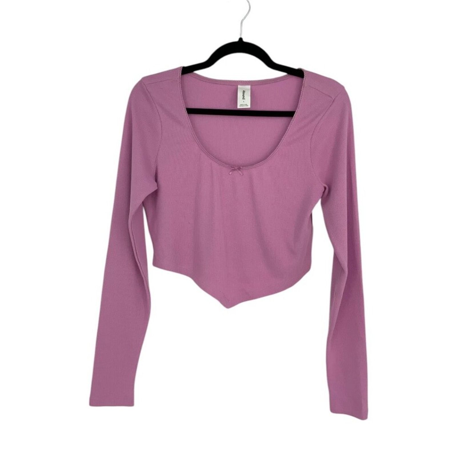 Other Abound Long Sleeve Thermal Crop Top Pink Size Large NWOT Size L / US 10 / IT 46 - 2 Thumbnail