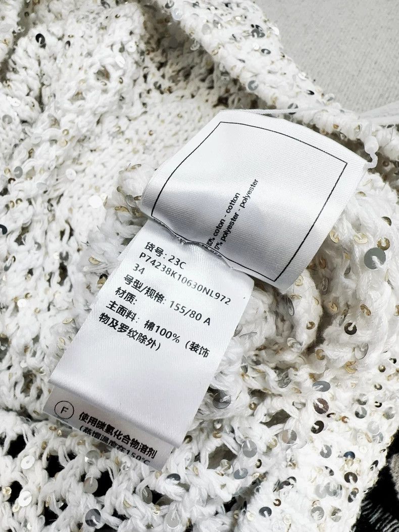 Chanel Chanel 23C early spring vacation white sequin knitted card Size XXS / US 00 / IT 34 - 8 Thumbnail