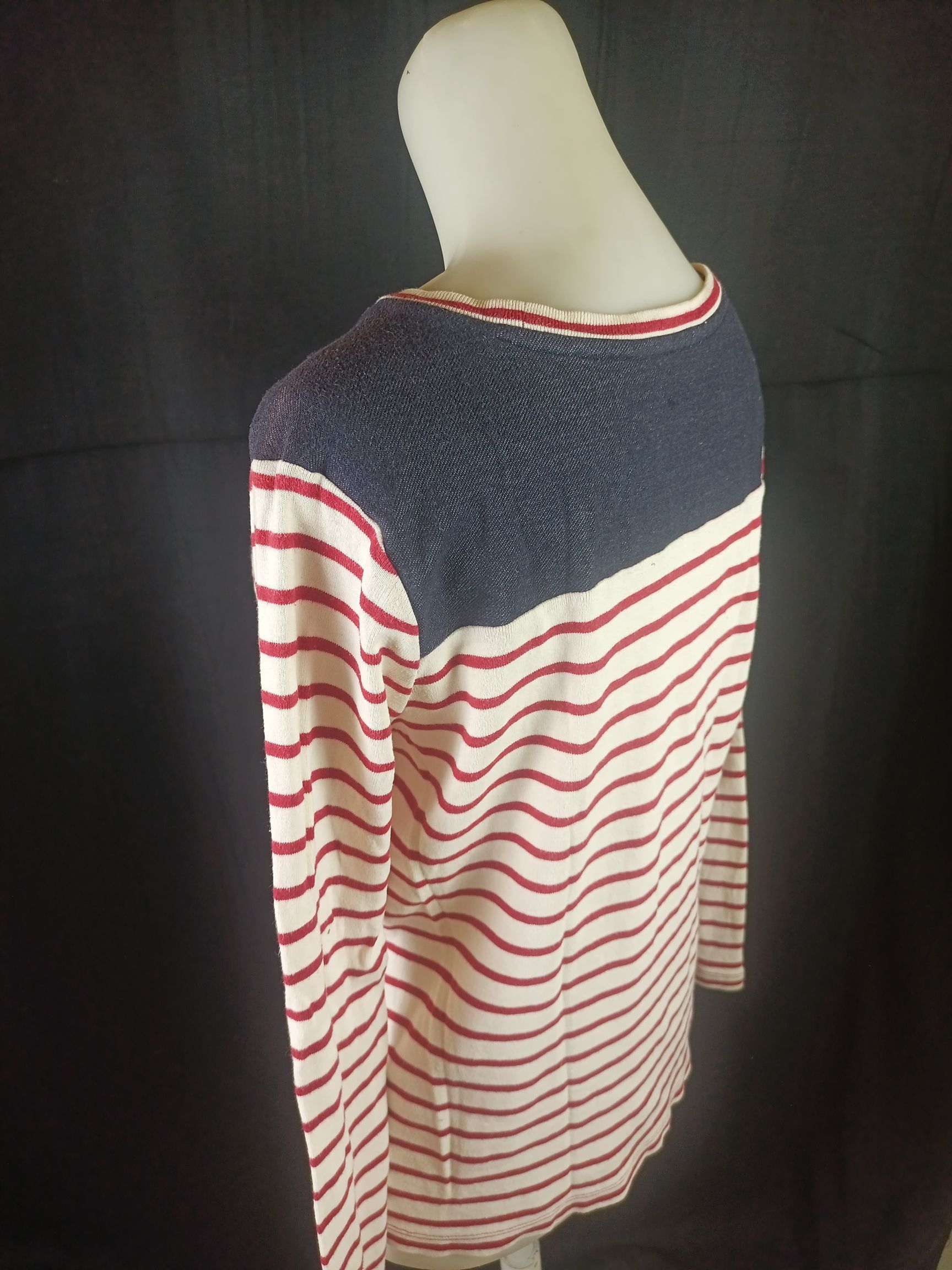 Japanese Brand MIND BRIDGE Striped Affliction Top Long Sleeve Size L / US 10 / IT 46 - 11 Thumbnail