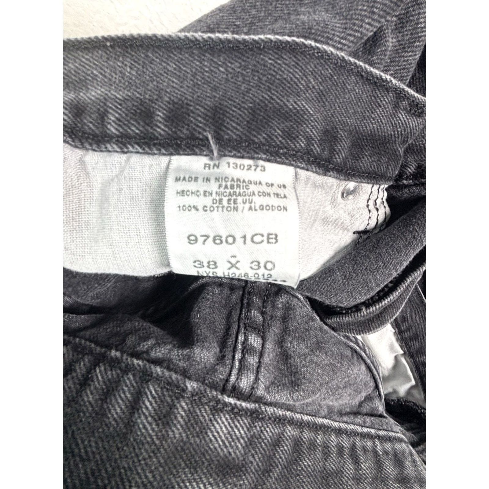 Wrangler VINTAGE Wrangler Regular Fit Black Denim Jeans 97601CB Mens Size 38 X 30 Wrangler Logo 5-Pocket Straight Mid Rise Cotton Denim USA Cowboy Jeans Mens Size US 38 / EU 54 - 6 Thumbnail