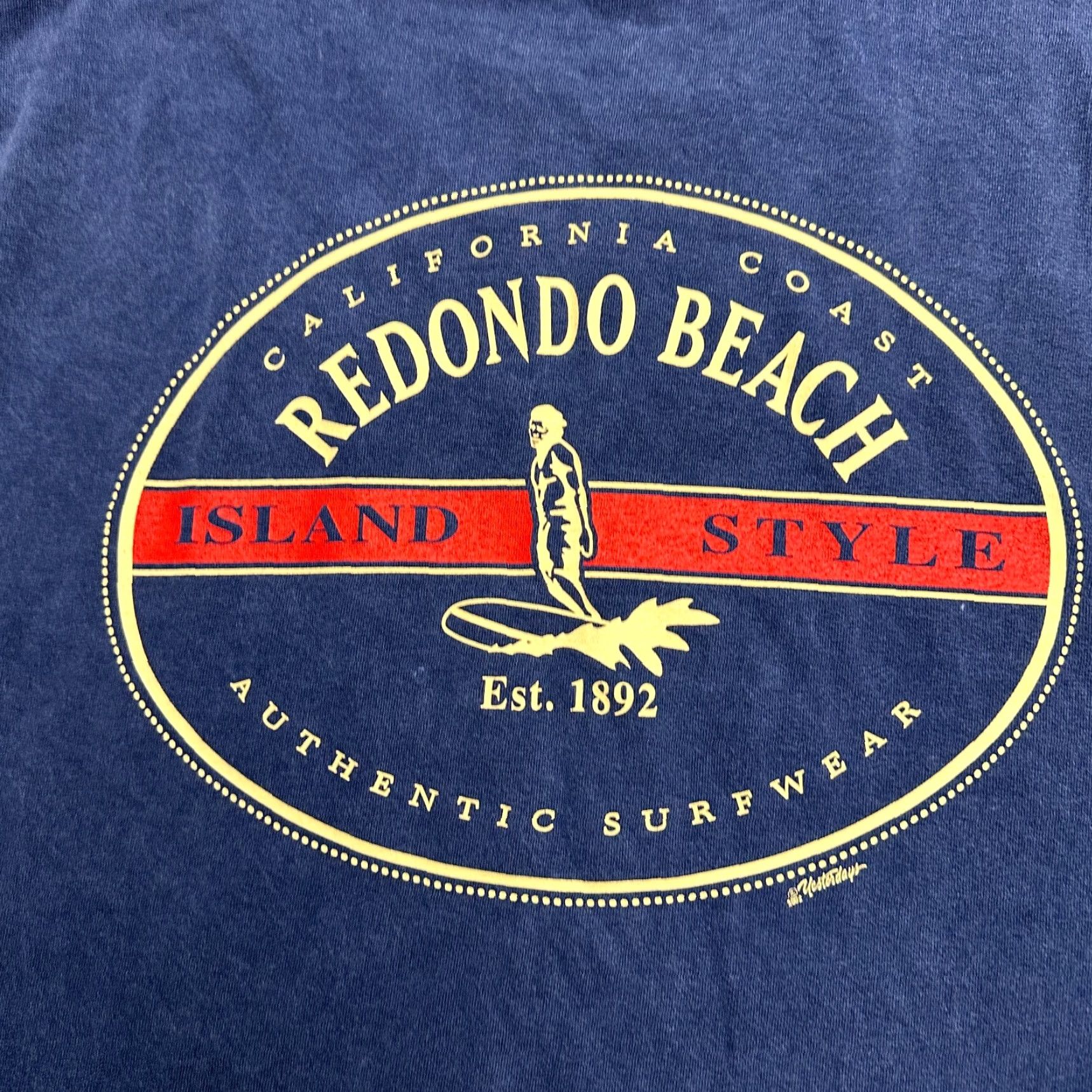 Vintage Renondo Beach T-Shirt Men 2XL Blue Short Sleeve Crew Neck Cotton Logo All Seasons Beach Tropical Mens Size US XXL / EU 58 / 5 - 4 Thumbnail