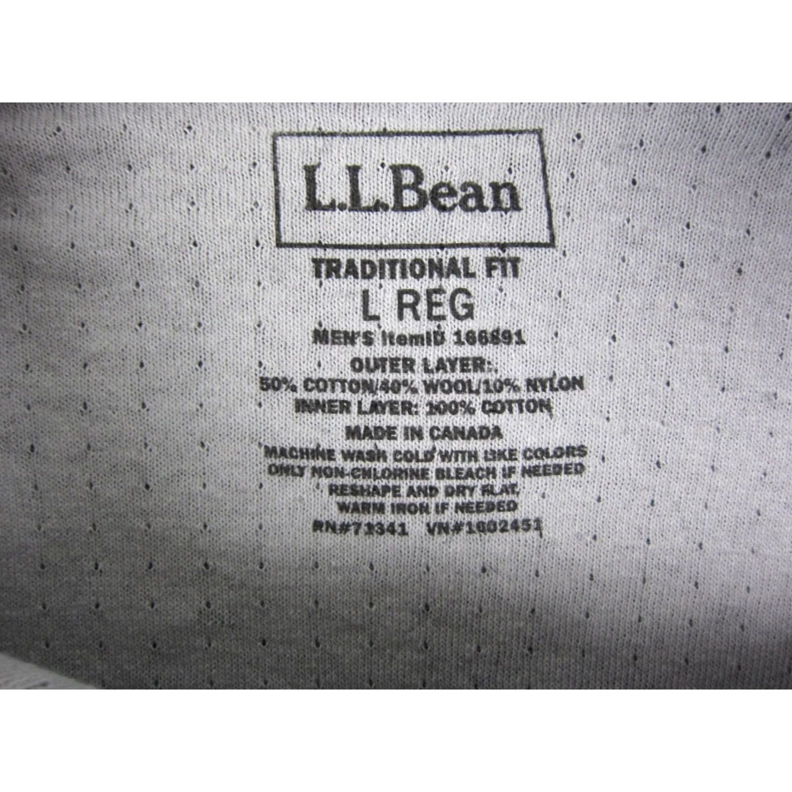 Vintage LL Bean Shirt Mens L Gray Two Layer River Drivers Henley Wool Cotton Regular Long Sleeve Thermal Pattern Solid 90s Outdoor Mens Size US L / EU 52-54 / 3 - 4 Thumbnail