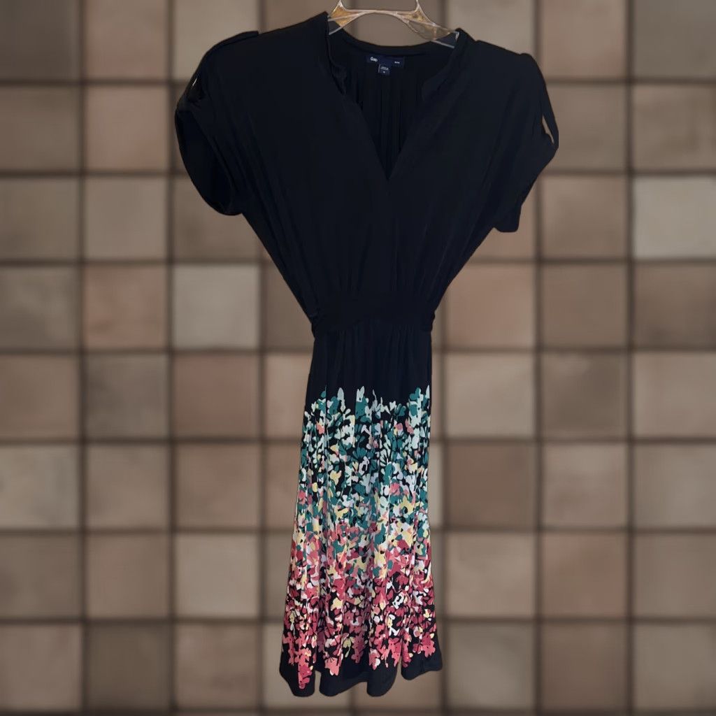 Gap GAP Multicolor Floral Tie Back Dress - Knee Length, Short Sleeve, Women’s Small Size S / US 4 / IT 40 - 1 Thumbnail