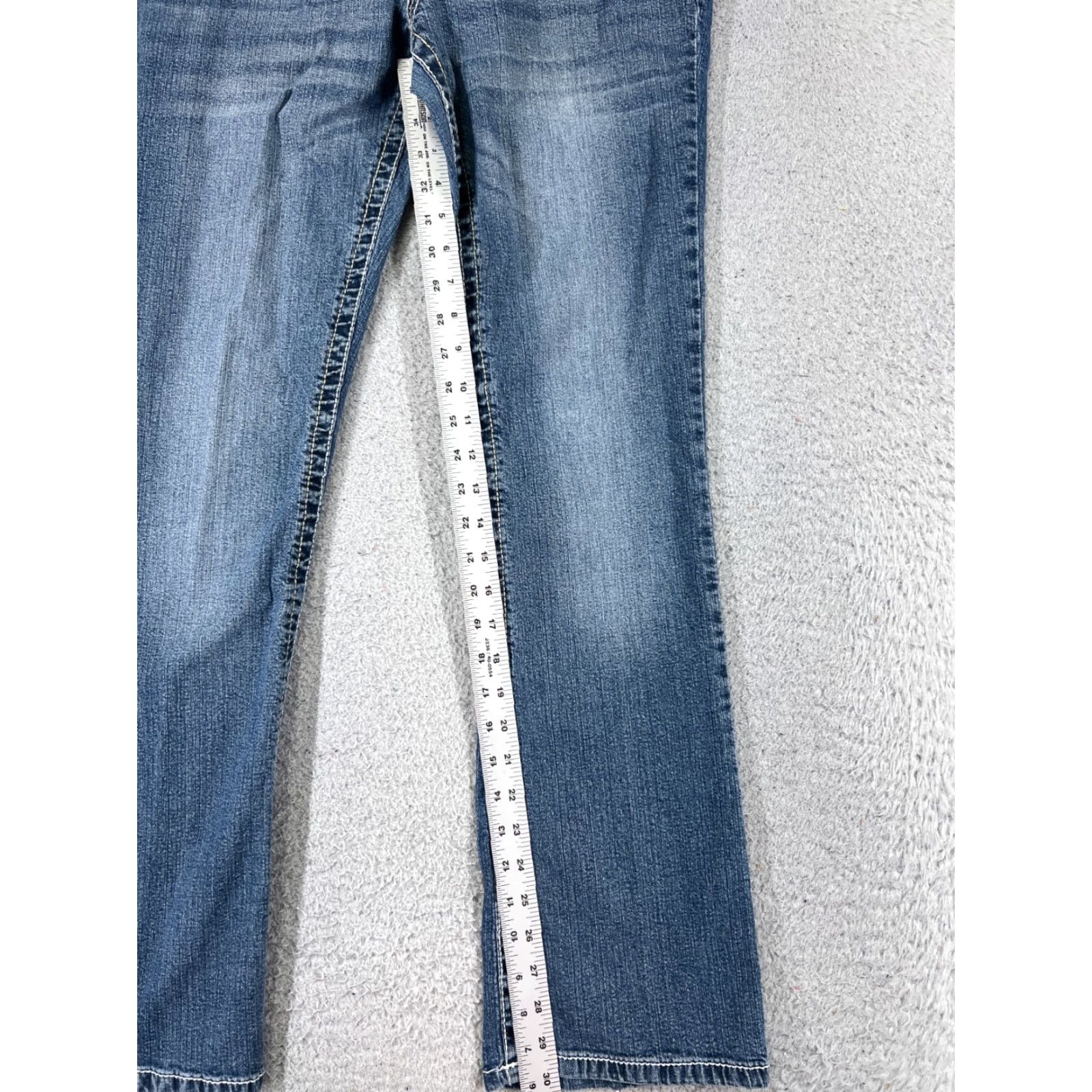 Vintage Jade Women's Flared Jeans Pants 30x30 Blue Denim Low Rise Stretch Casual Vintage 2000s Womens Size 34" / US 12 / IT 48 - 7 Thumbnail