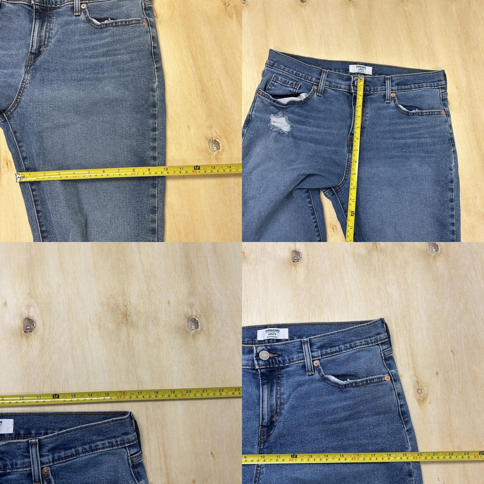 Denizen DENIZEN from Levi's Boyfriend Jeans Womens 8 29W Medium Wash Distressed Denim Size 30" / US 8 / IT 44 - 8 Thumbnail