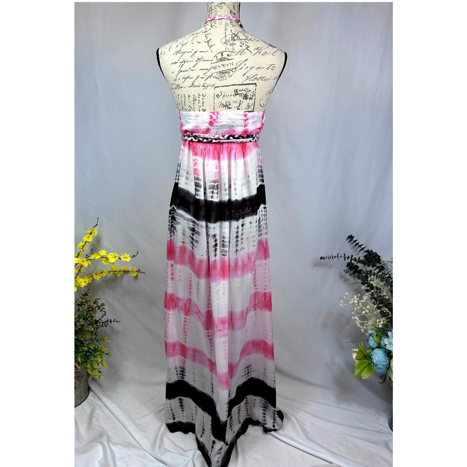Other Chaudhry Halter Open Back Tie Dye Maxi Dress Pink Black M Size M / US 6-8 / IT 42-44 - 7 Thumbnail