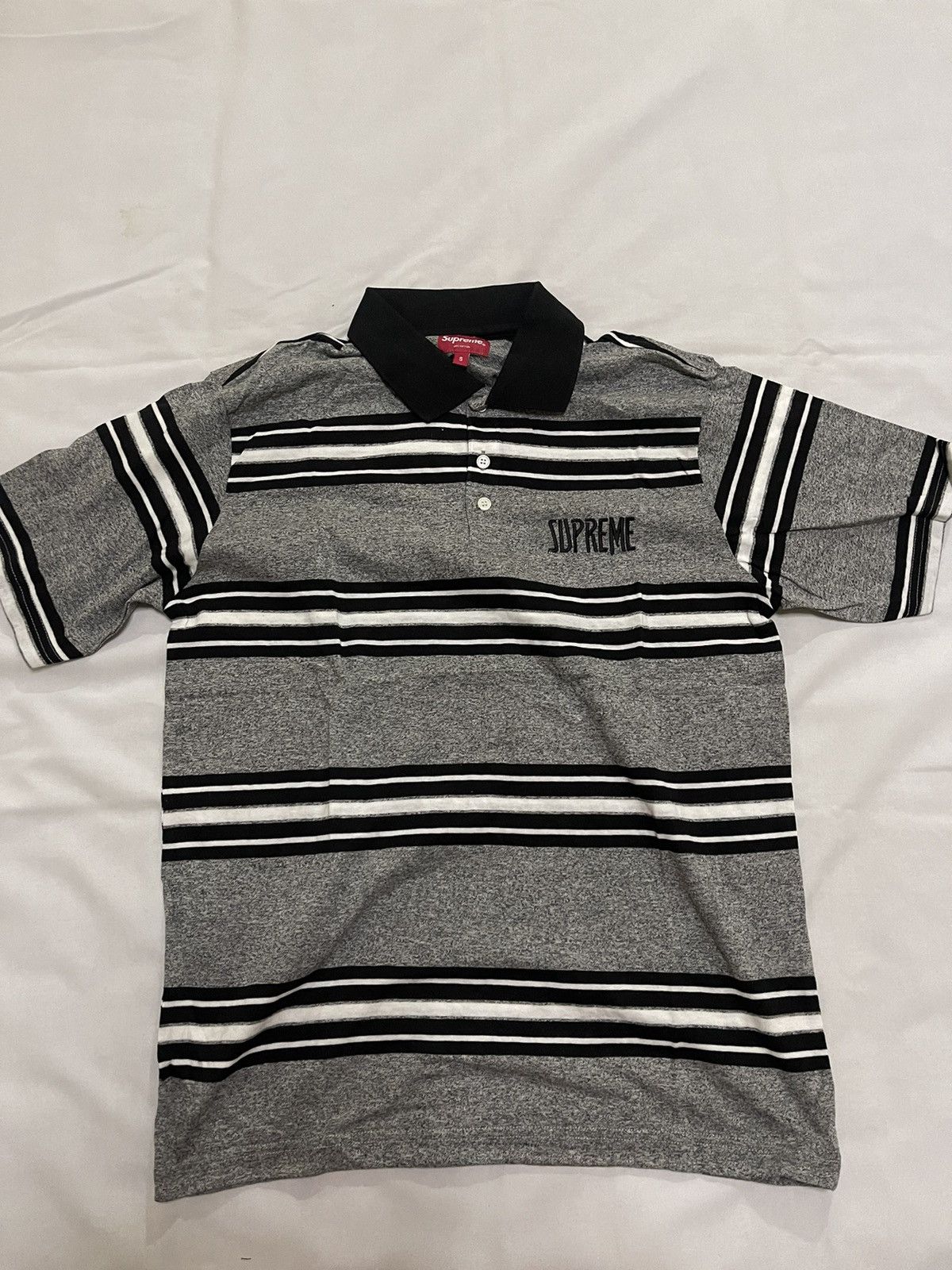 Supreme Supreme washed black striped polo ss26 | Grailed