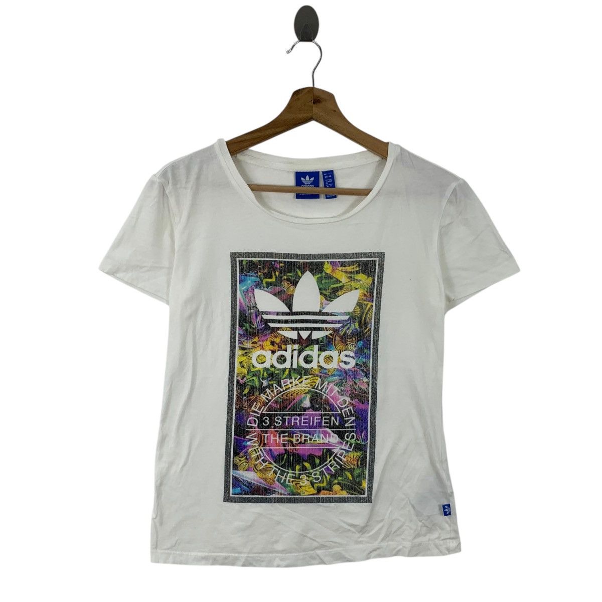 Adidas ADIDAS ORIGINALS 3 STRIPES Box Logo Rainbow Tee Shirt Top Grailed