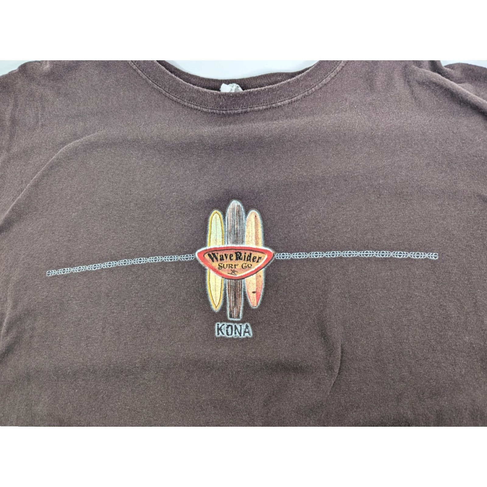 CO Wave Rider Surf Co Kona Hawaii Brown T-Shirt Adult Size 2XL Y2K Double Sided Tee Size US XXL / EU 58 / 5 - 6 Thumbnail