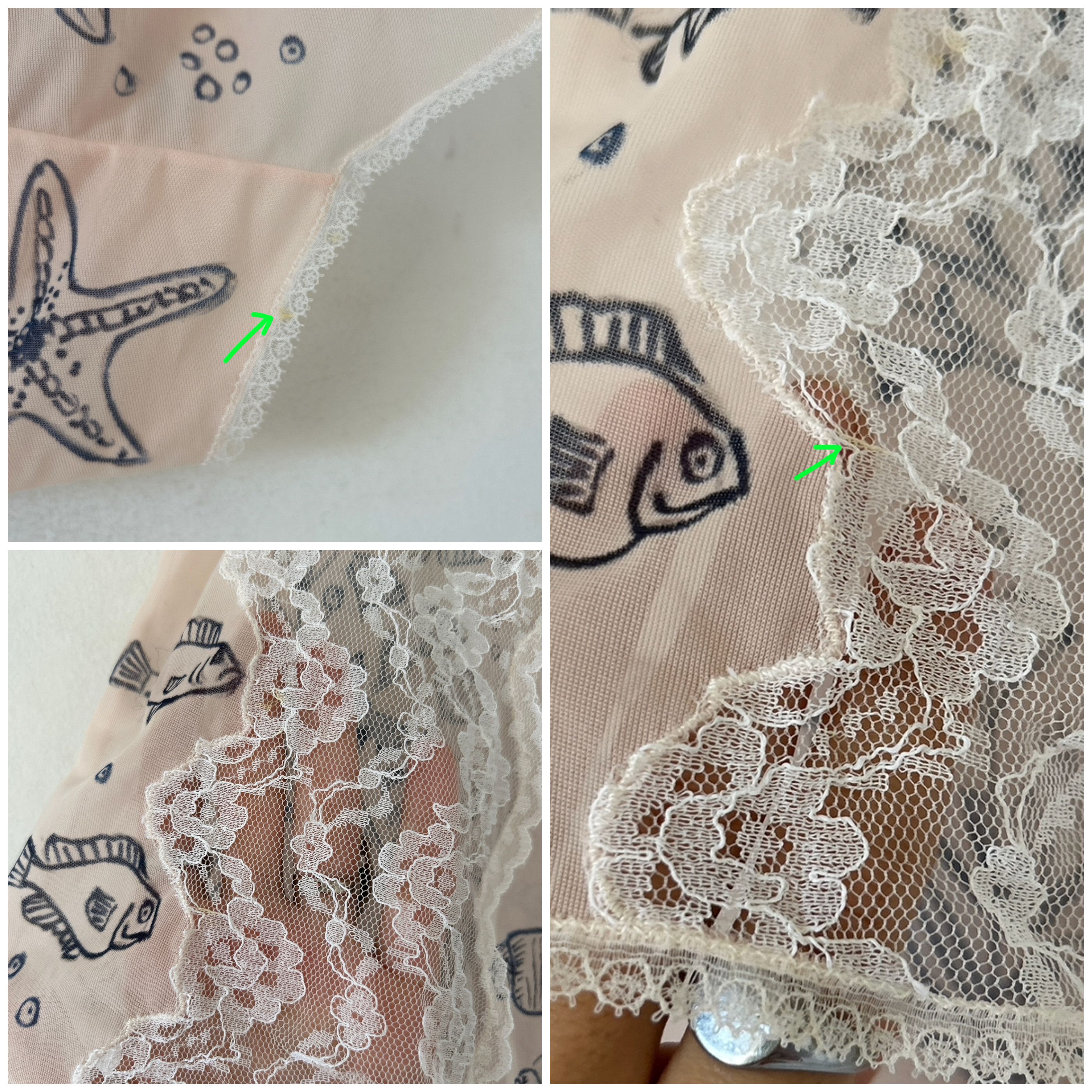 Custommade Hand Painted Seashell Fish Nightgown Size XL / US 12-14 / IT 48-50 - 7 Thumbnail