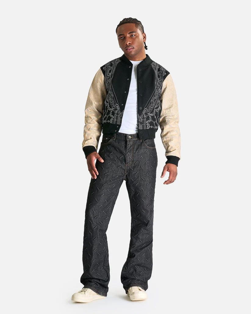 Who Decides War o1s1v1r1oon0925 Thread Plate Denim in Black/Coal Size US 40 / EU 56 - 2 Thumbnail