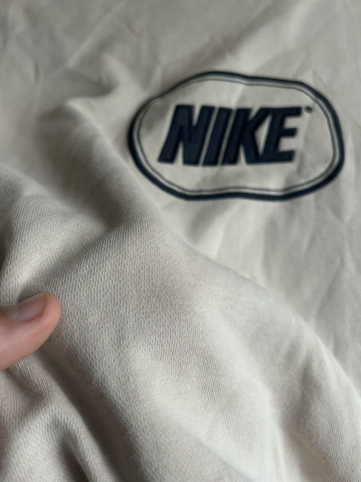 Nike Vintage Nike 90s Crewneck Big Logo Sweatshirt Beige Rare Y2K Size US XL / EU 56 / 4 - 6 Thumbnail