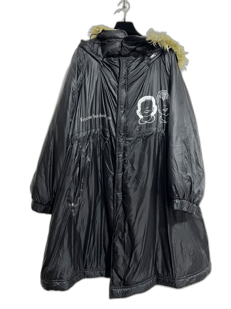 Undercover long black down coat with removable hood Size US L / EU 52-54 / 3 - 1 Thumbnail