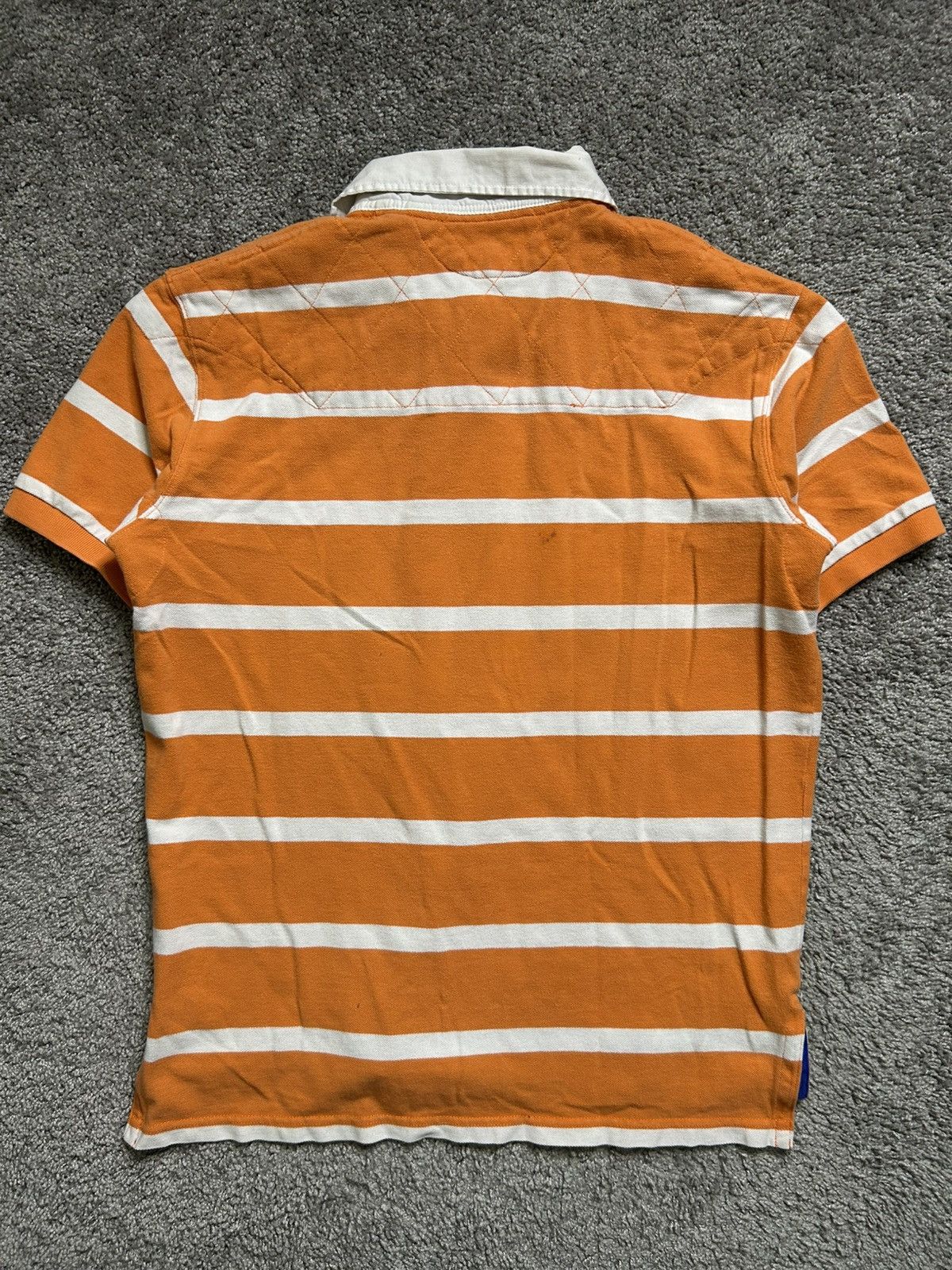 Polo Ralph Lauren Vintage 80s Polo Ralph Lauren Striped Rugby Orange Quilt Size US L / EU 52-54 / 3 - 9 Thumbnail