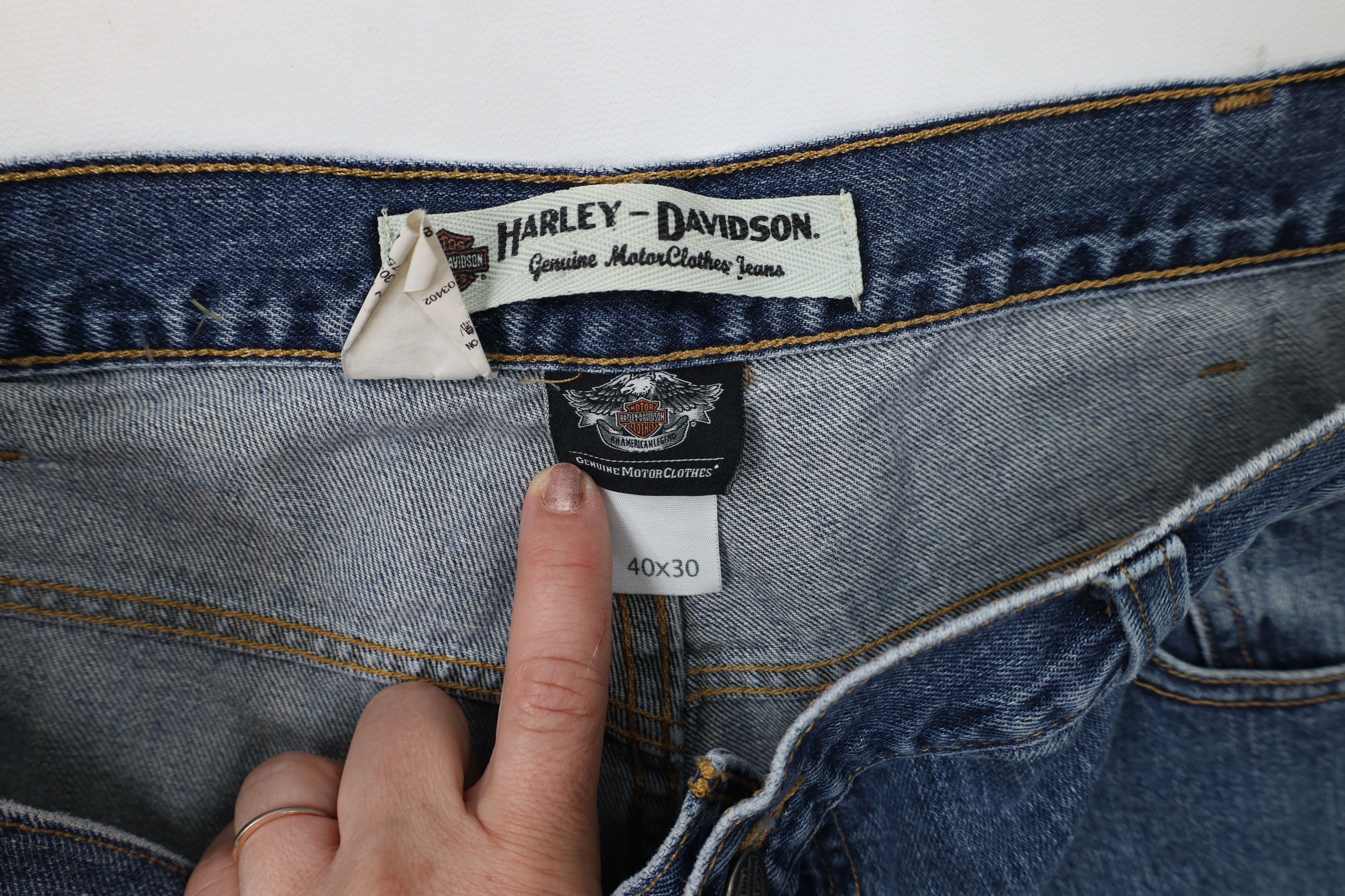 Harley Davidson × Vintage Vintage Harley Davidson Fit Wide Leg Denim Jeans Blue Size US 40 / EU 56 - 8 Thumbnail
