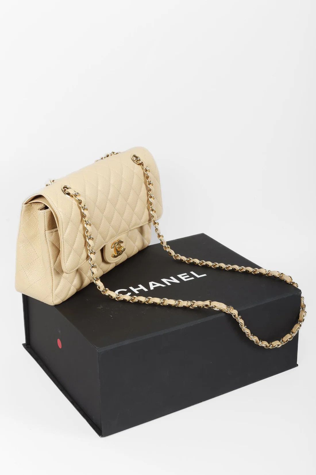 Chanel Chanel 2014 Beige Caviar Medium Double Flap Bag GHW Size ONE SIZE - 17 Thumbnail